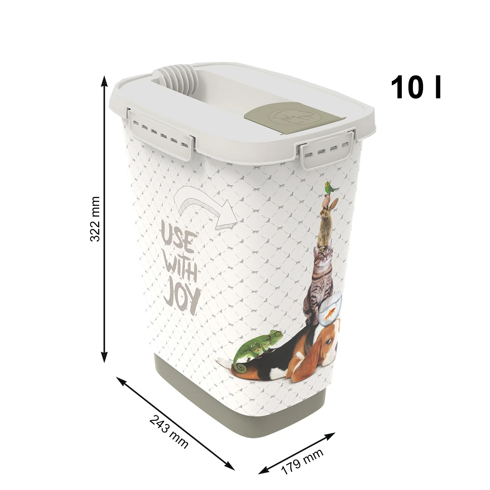 Pojemnik na karmę żwirek 10 L /4 kg CODY cappuccino - Image 12