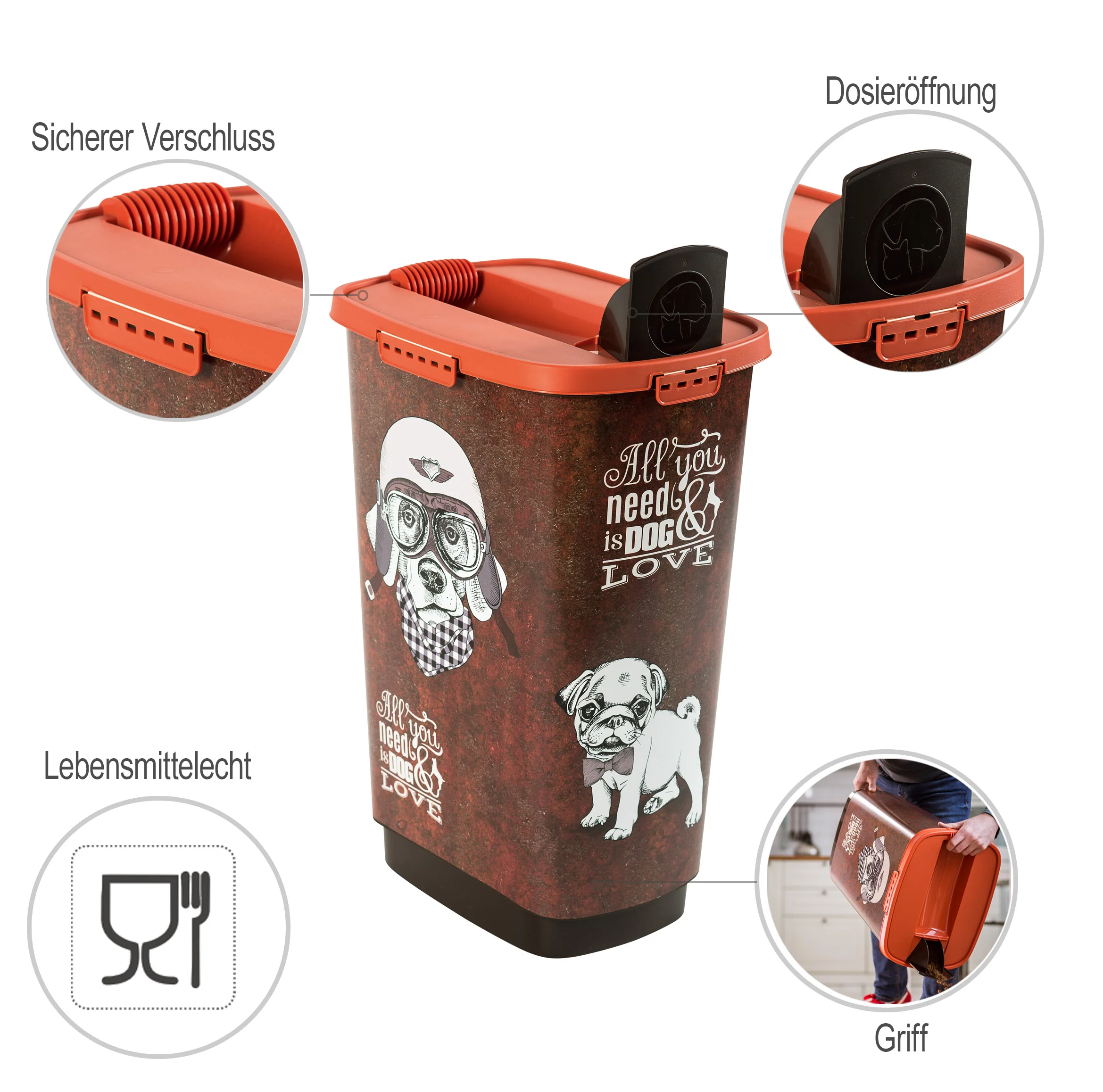 Pojemnik na karmę z dozownikiem 50 L /22 kg CODY - Image 10