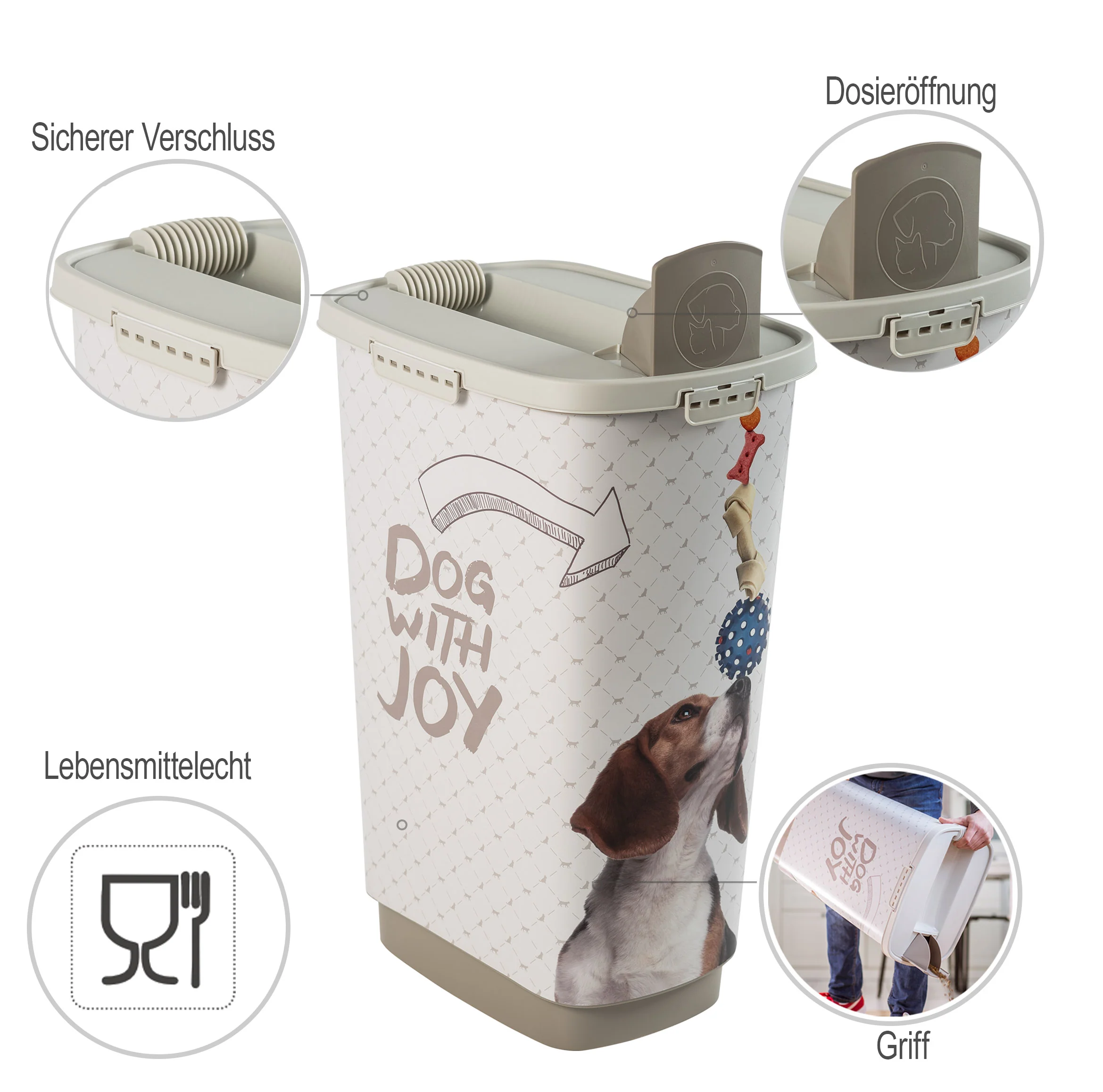 Pojemnik na karmę z dozownikiem 50 L /22 kg CODY - Image 9