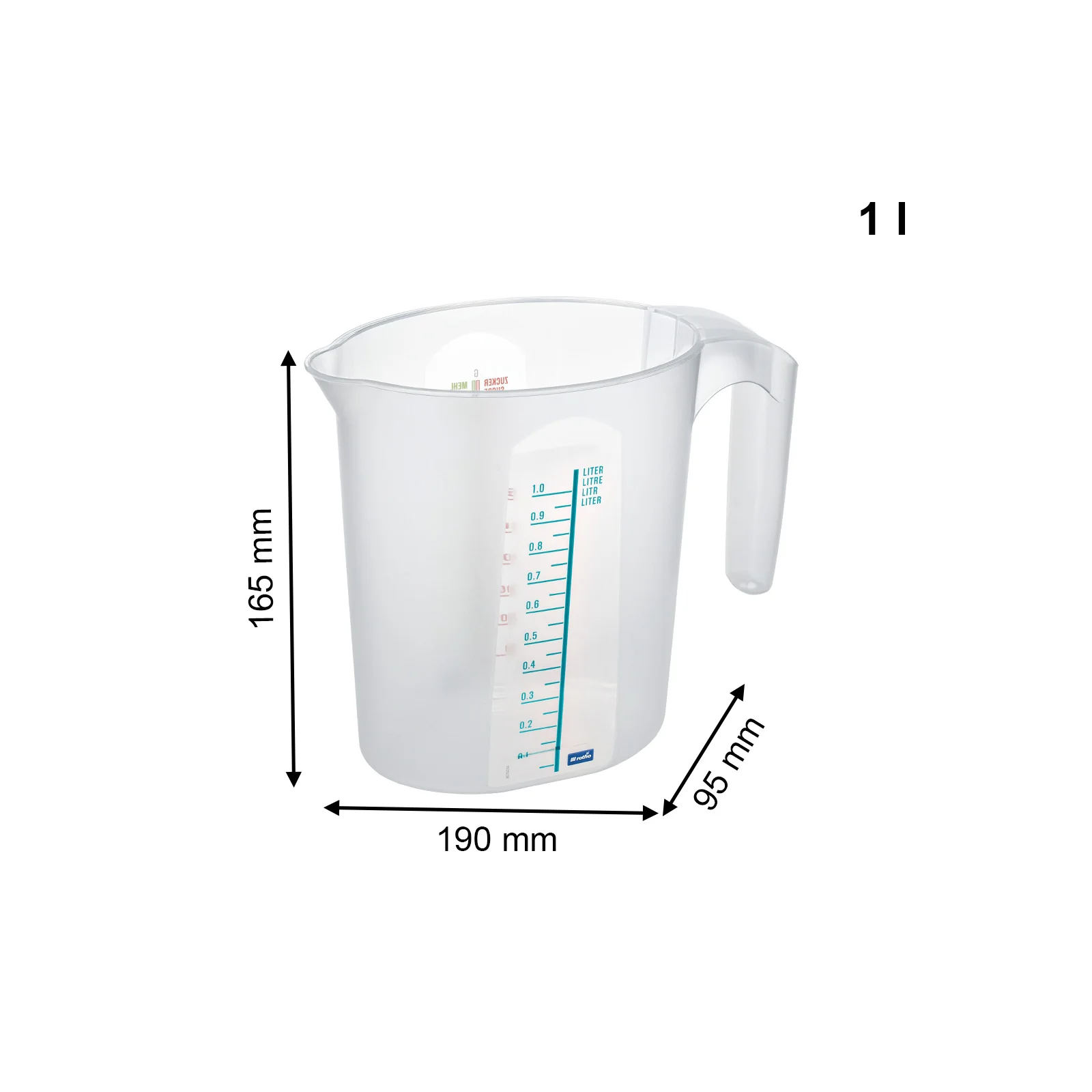 Dzbanek z miarką 1L TOPLINE - Image 2