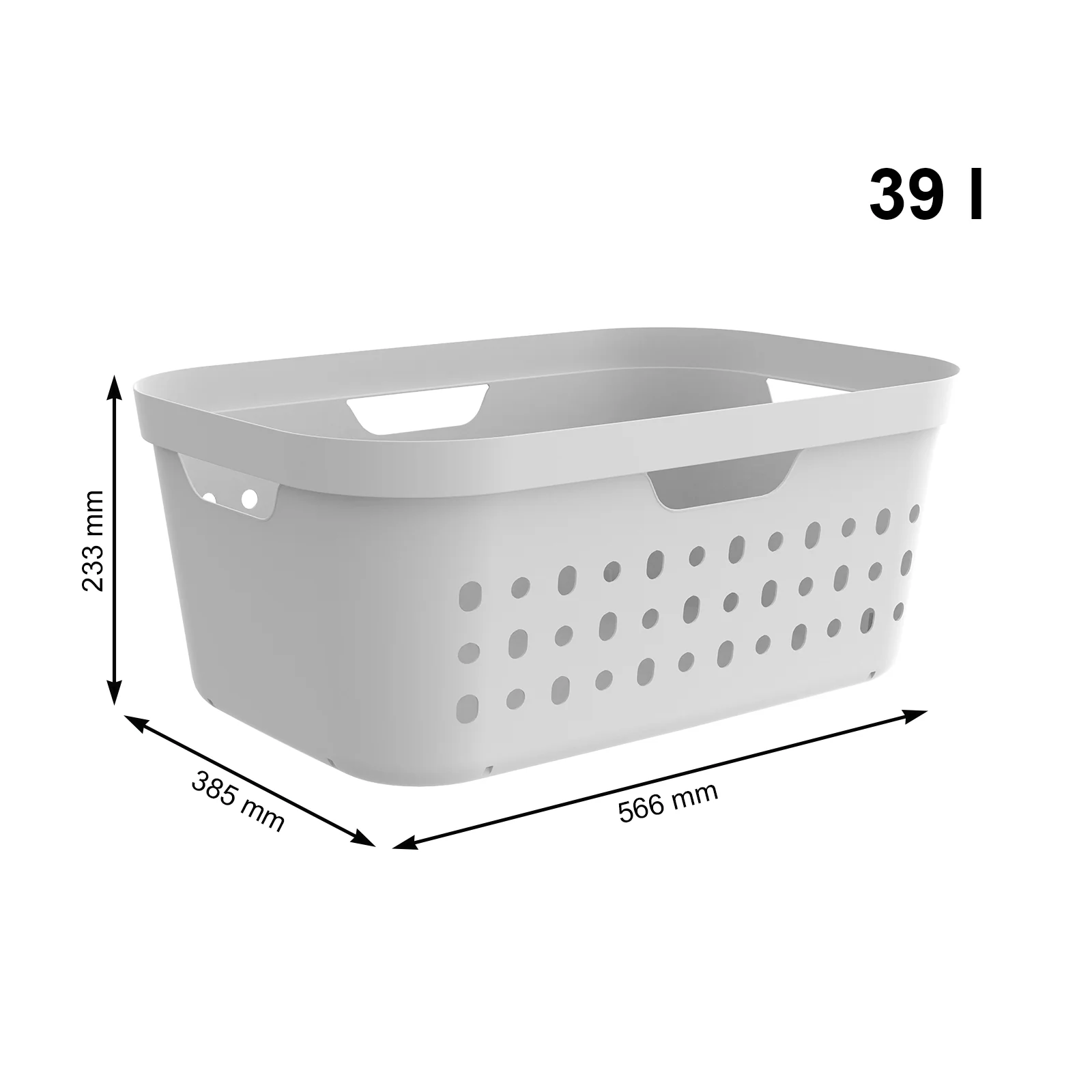 POJEMNIK KOSZ NA BIELIZNĘ PRANIE PLASTIKOWY ROTHO JONA 39 L SZARY - Image 12