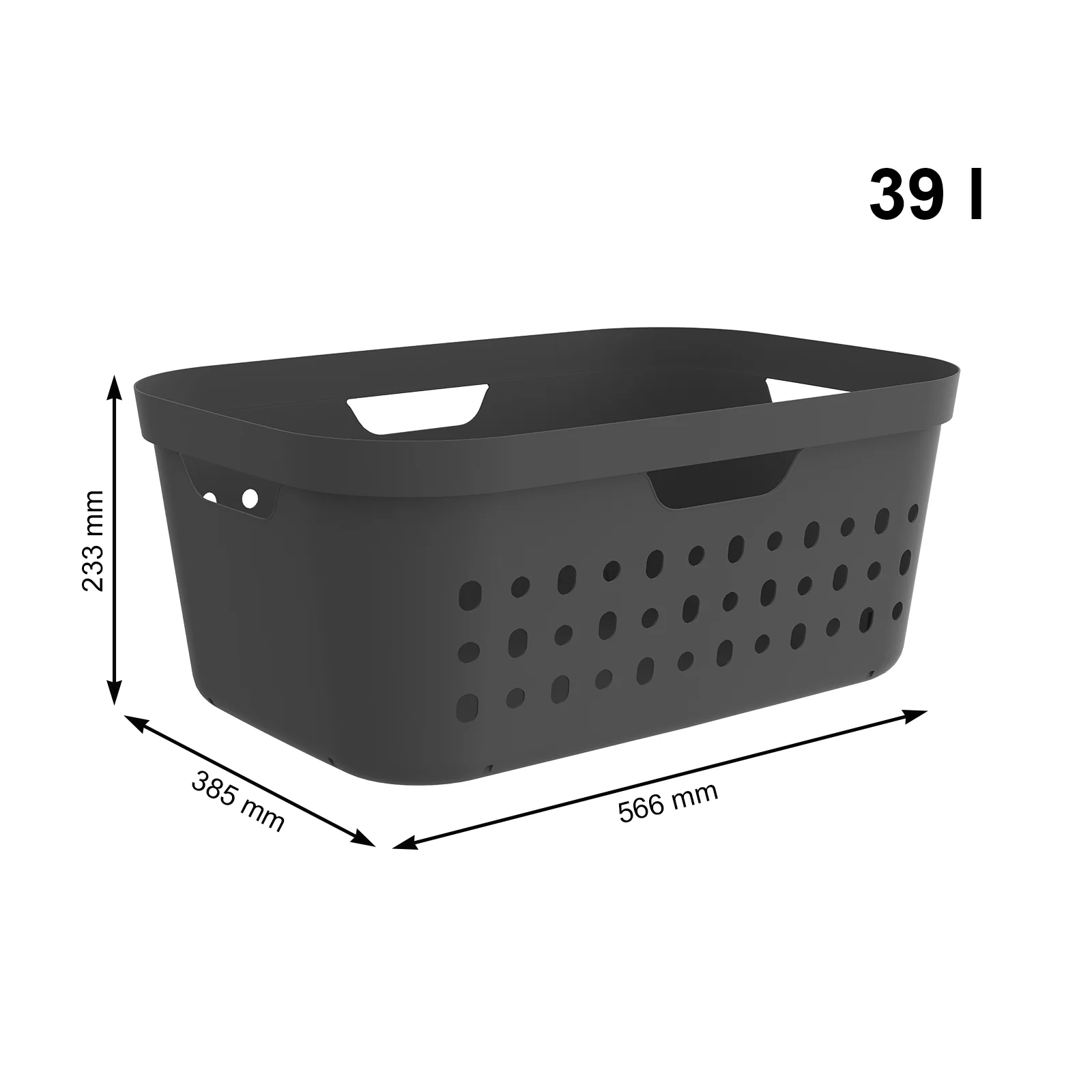 POJEMNIK KOSZ NA BIELIZNĘ PRANIE PLASTIKOWY ROTHO JONA 39 L SZARY - Image 13