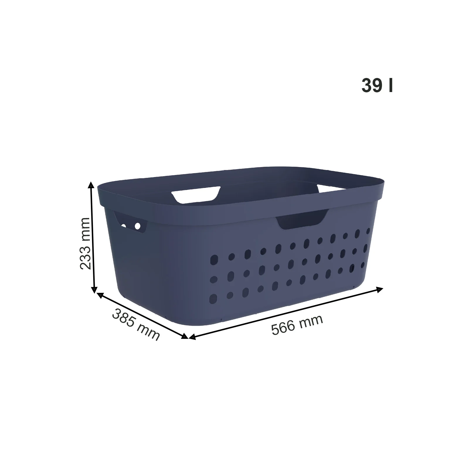POJEMNIK KOSZ NA BIELIZNĘ PRANIE PLASTIKOWY ROTHO JONA 39 L SZARY - Image 15