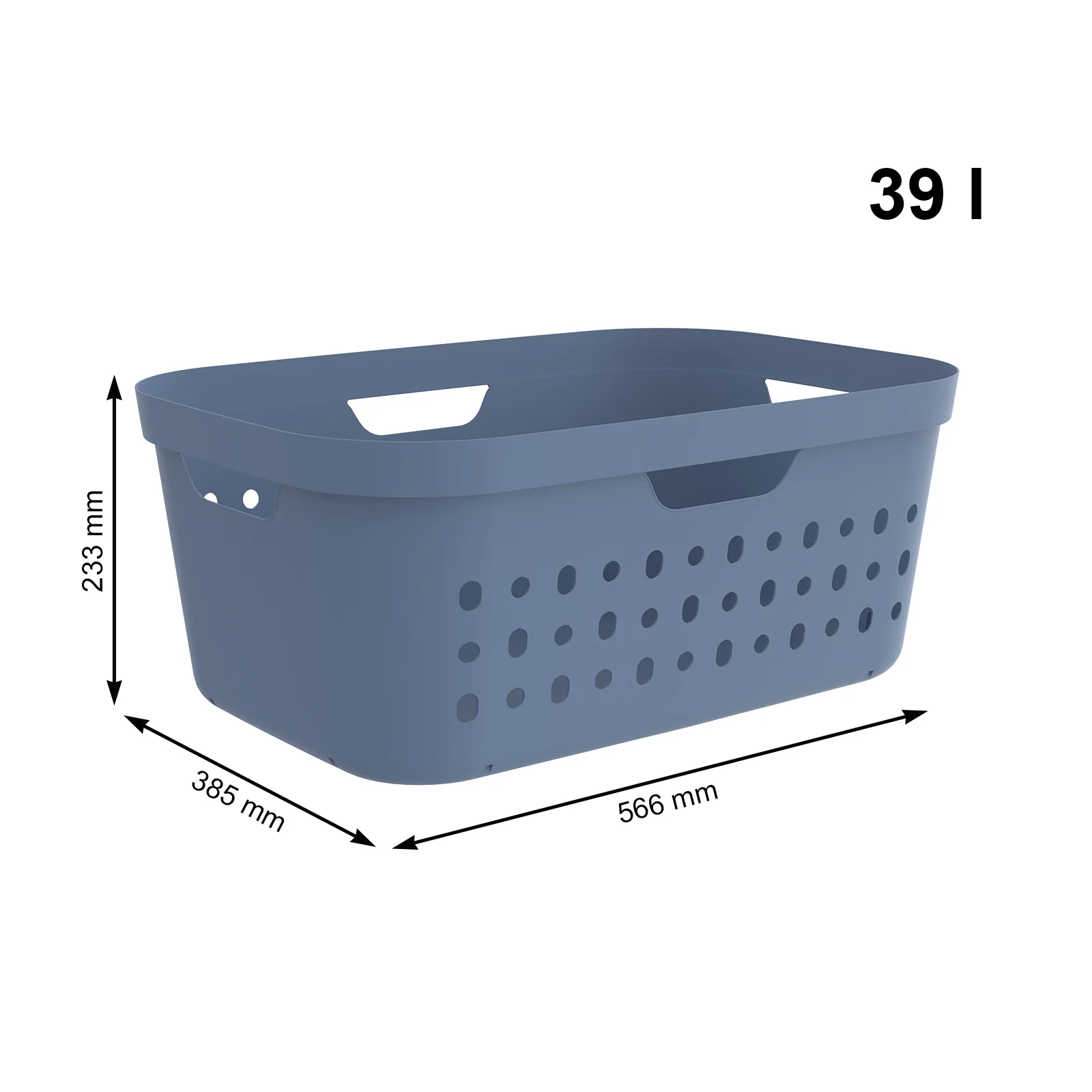POJEMNIK KOSZ NA BIELIZNĘ PRANIE PLASTIKOWY ROTHO JONA 39 L SZARY - Image 16