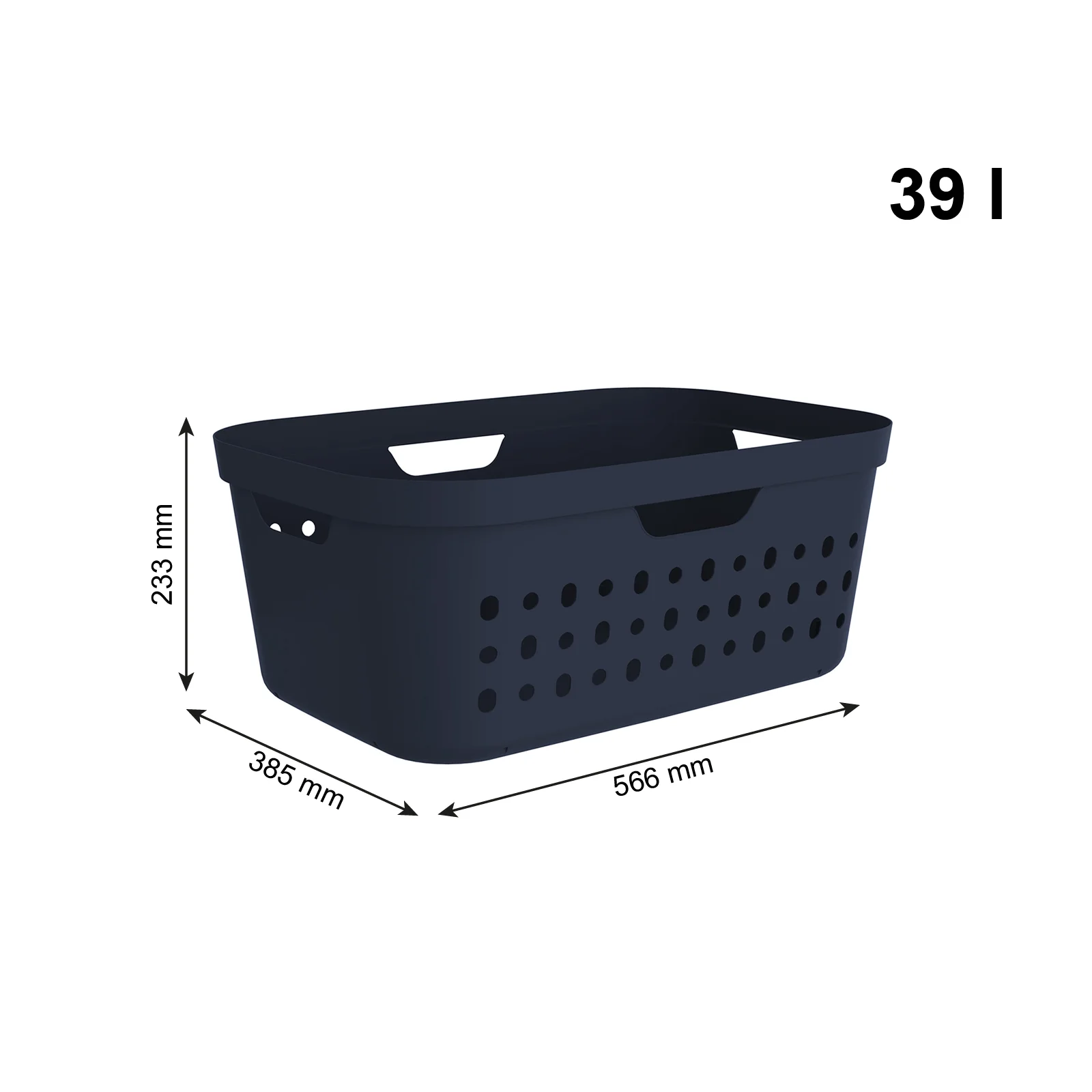 POJEMNIK KOSZ NA BIELIZNĘ PRANIE PLASTIKOWY ROTHO JONA 39 L SZARY - Image 28
