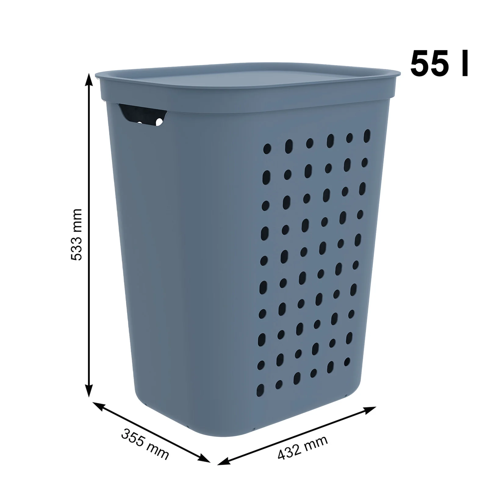 JONA | Kosz na pranie 55 l niebieski - Image 12