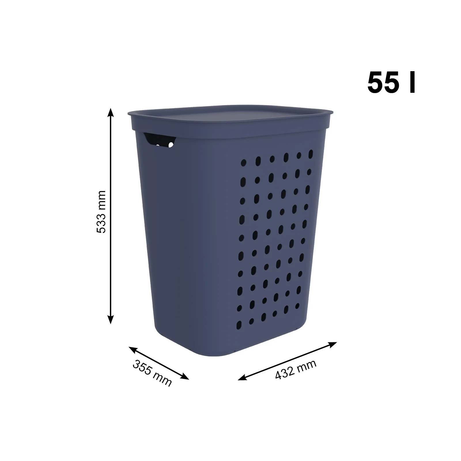 JONA | Kosz na pranie 55 l niebieski - Image 14