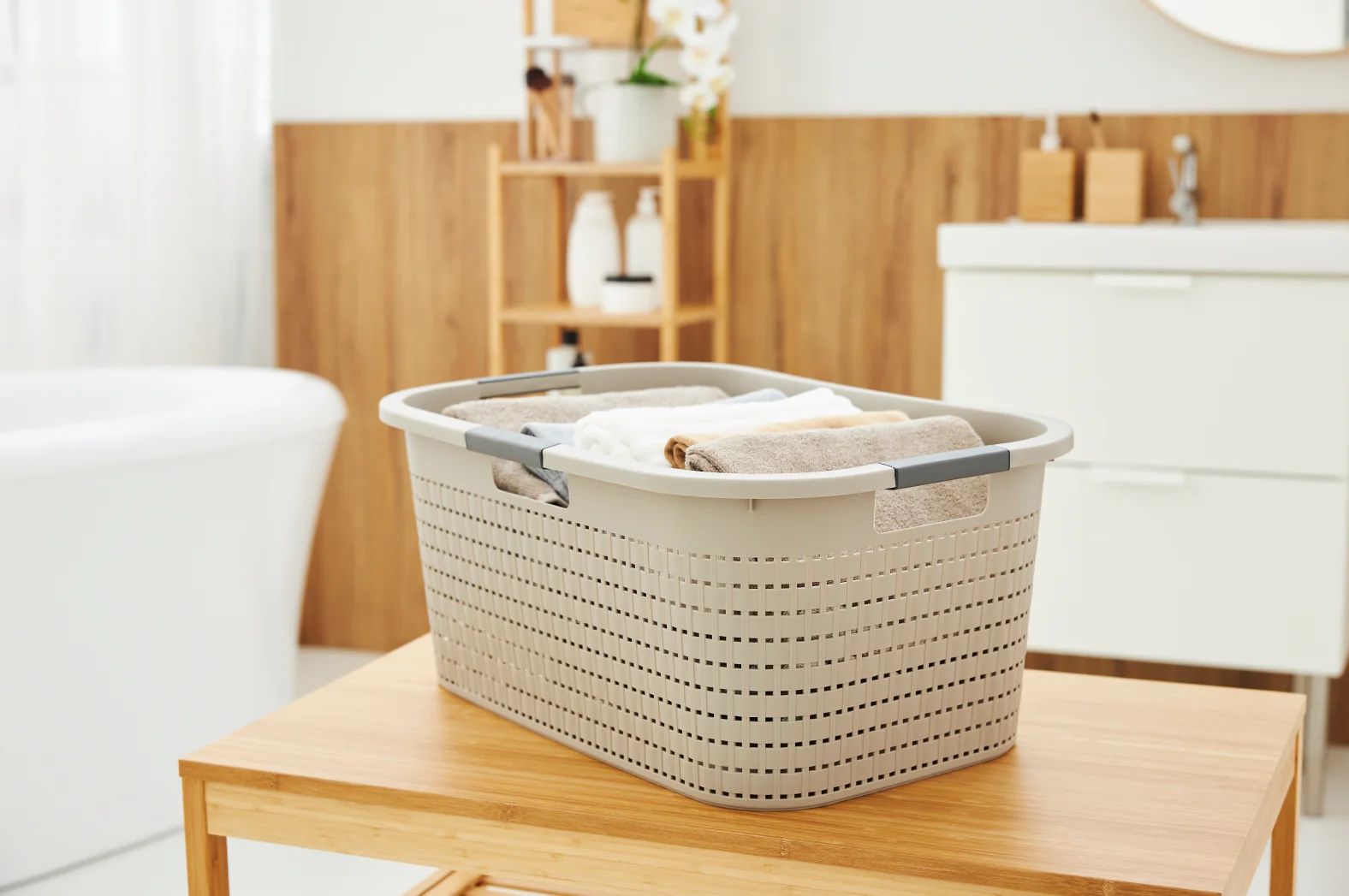 Rotho Kosz Na Pranie Clean Country 40 L, Cappuccino - Image 14