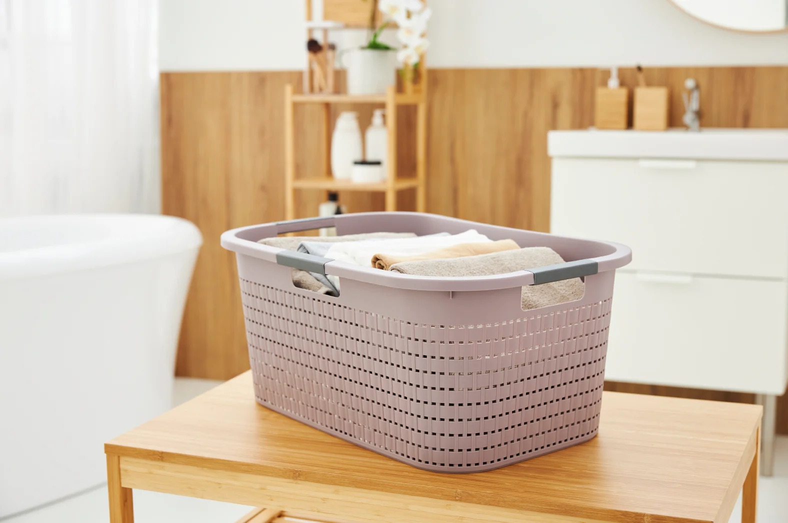 Rotho Kosz Na Pranie Clean Country 40 L, Cappuccino - Image 19