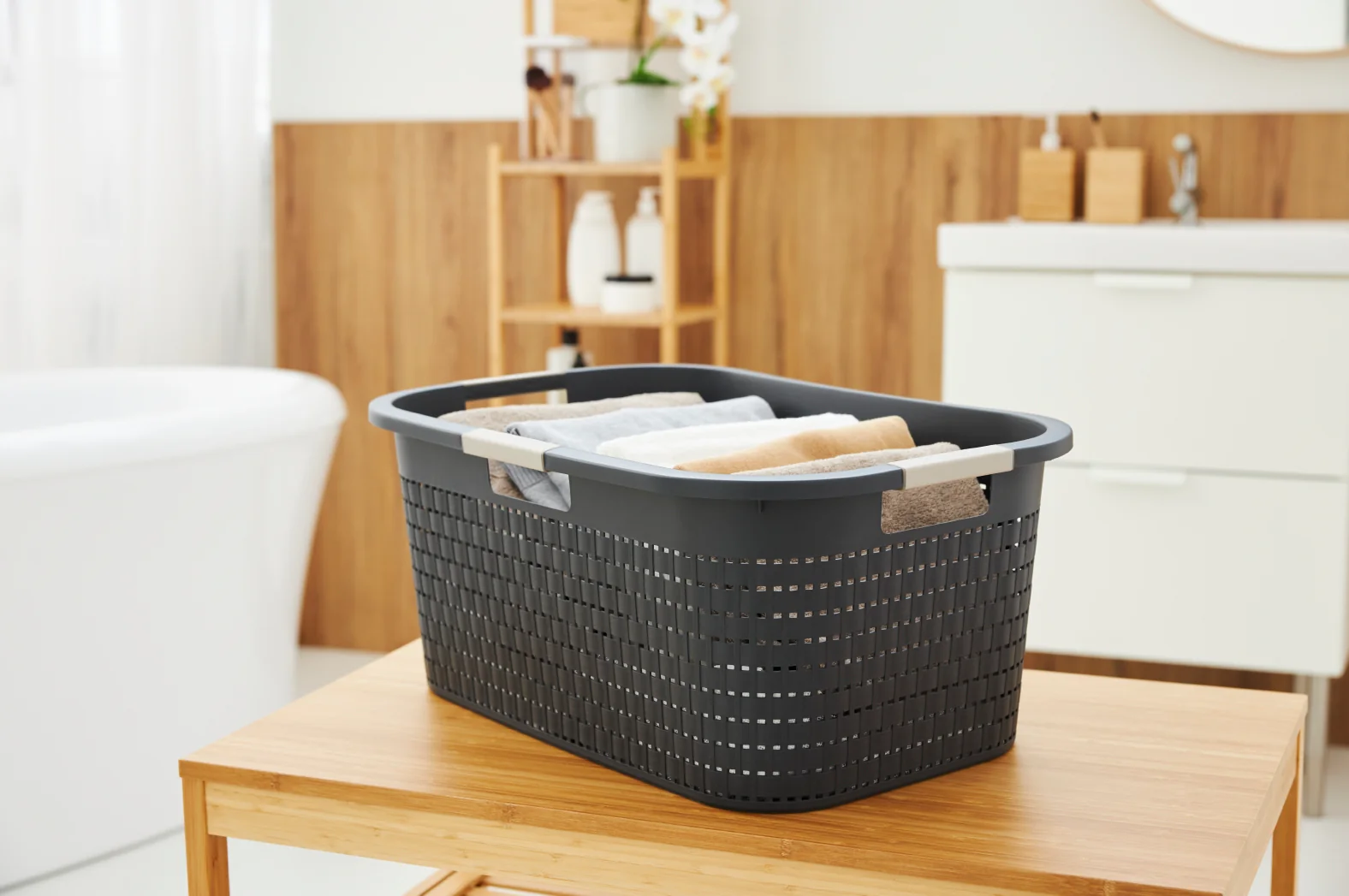 Rotho Kosz Na Pranie Clean Country 40 L, Cappuccino - Image 20