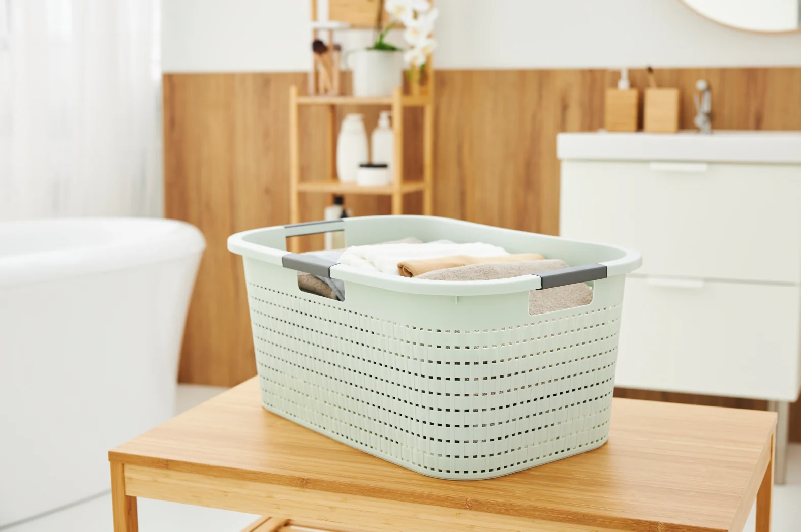 Rotho Kosz Na Pranie Clean Country 40 L, Cappuccino - Image 21