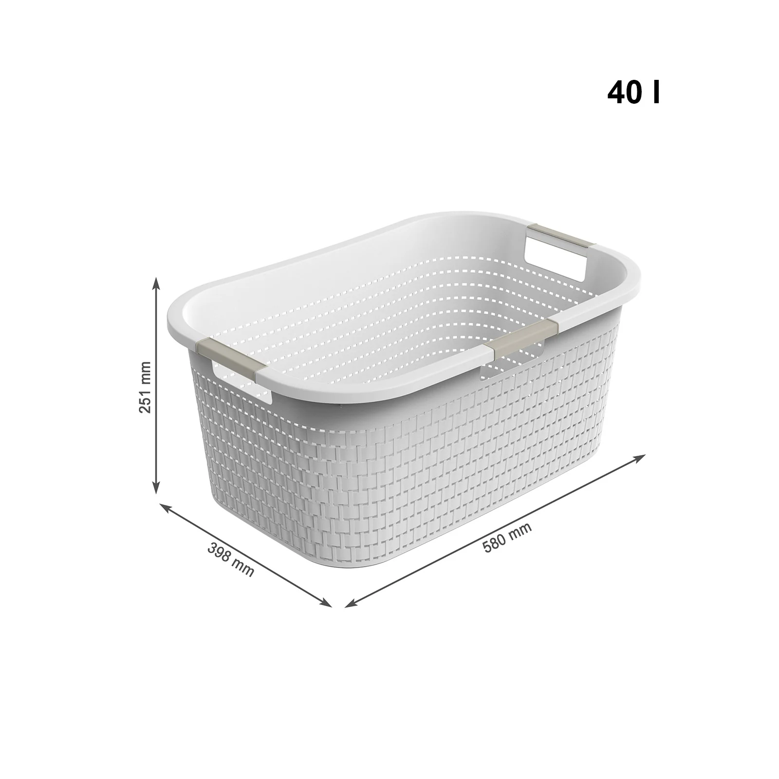 Rotho Kosz Na Pranie Clean Country 40 L, Cappuccino - Image 34