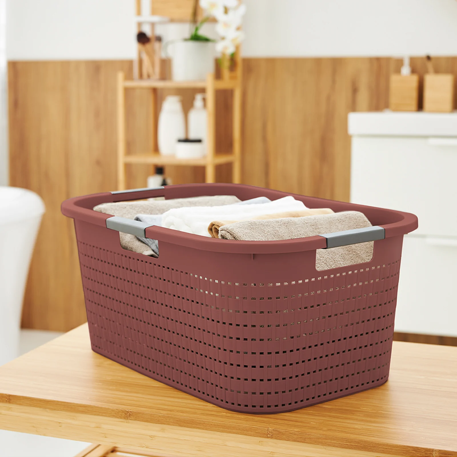 Rotho Kosz Na Pranie Clean Country 40 L, Cappuccino - Image 46