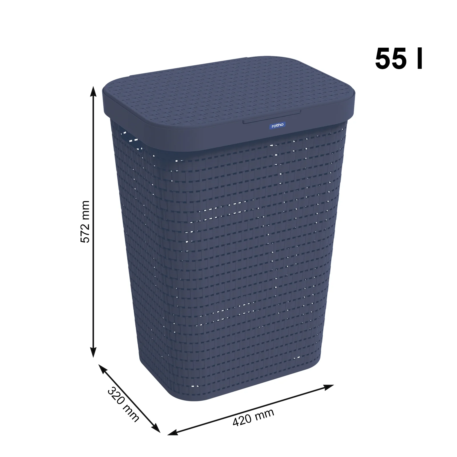 Kosz na pranie bieliznę z pokrywą 55 L COUNTRY - Image 27