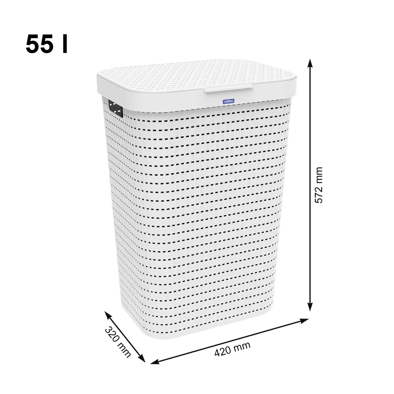 Kosz na pranie bieliznę z pokrywą 55 L COUNTRY - Image 28