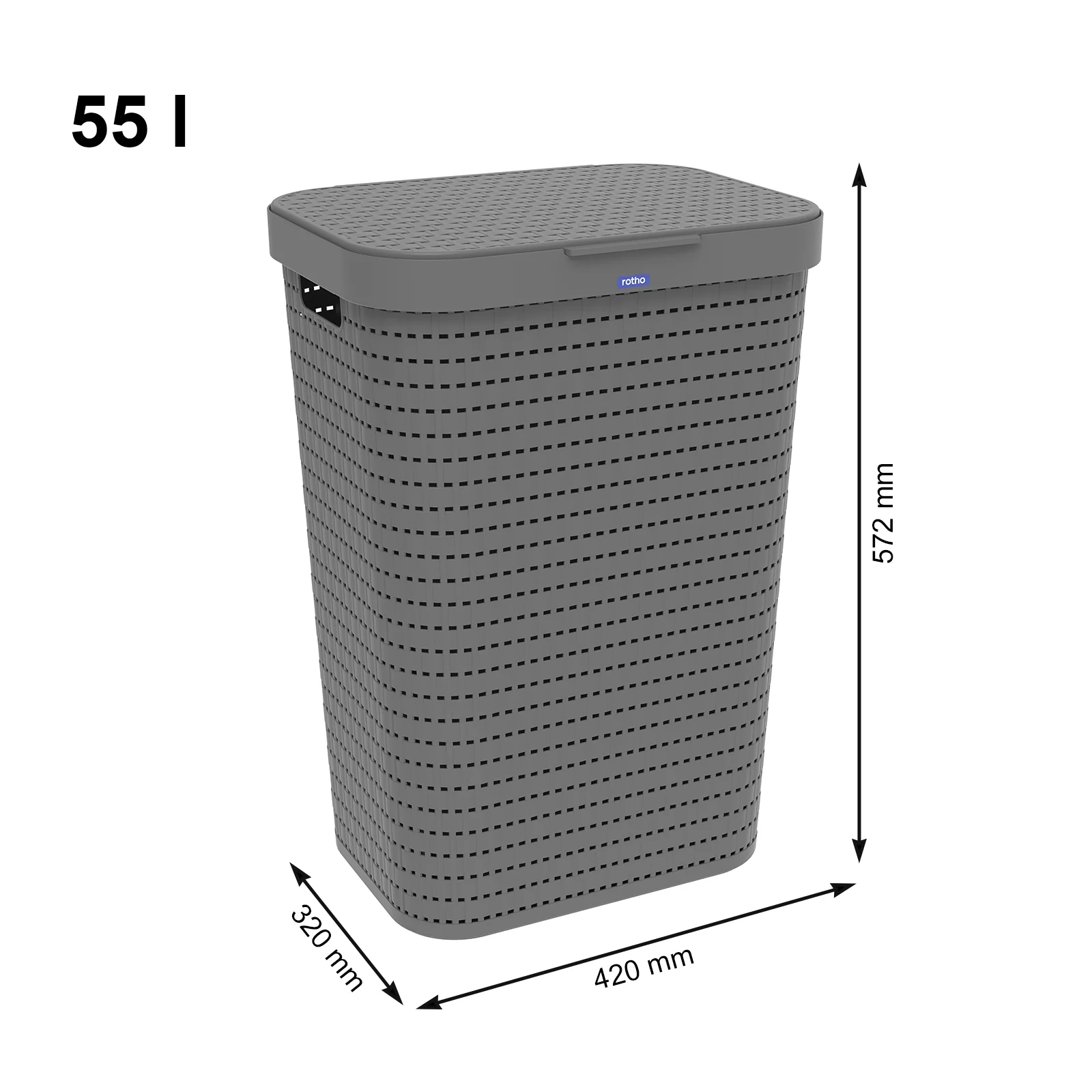 Kosz na pranie bieliznę z pokrywą 55 L COUNTRY - Image 30