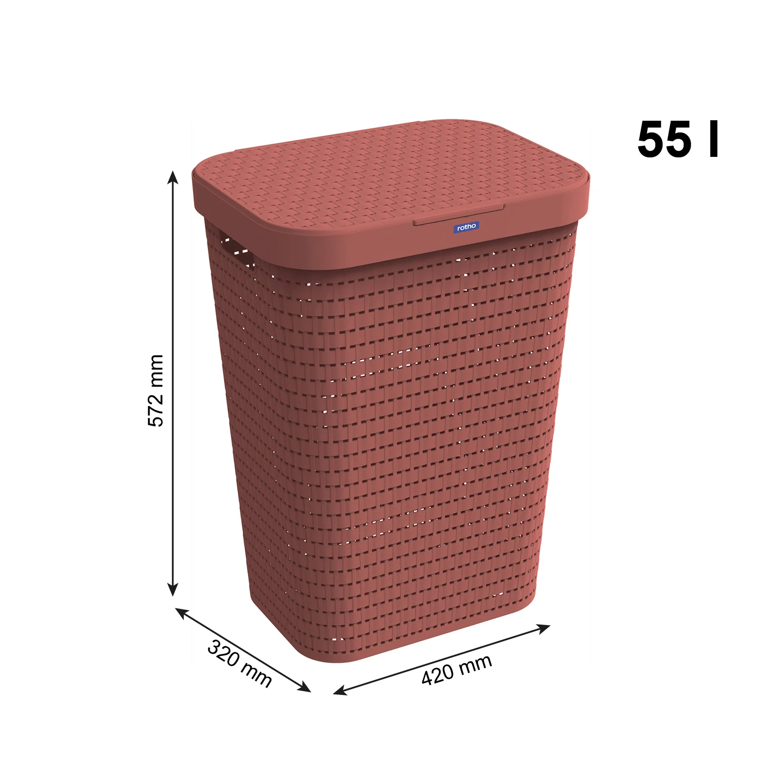 Kosz na pranie bieliznę z pokrywą 55 L COUNTRY - Image 43