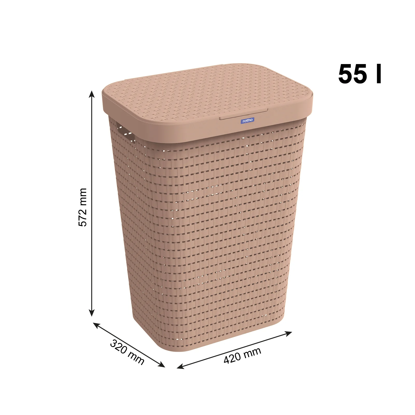 Kosz na pranie bieliznę z pokrywą 55 L COUNTRY - Image 44