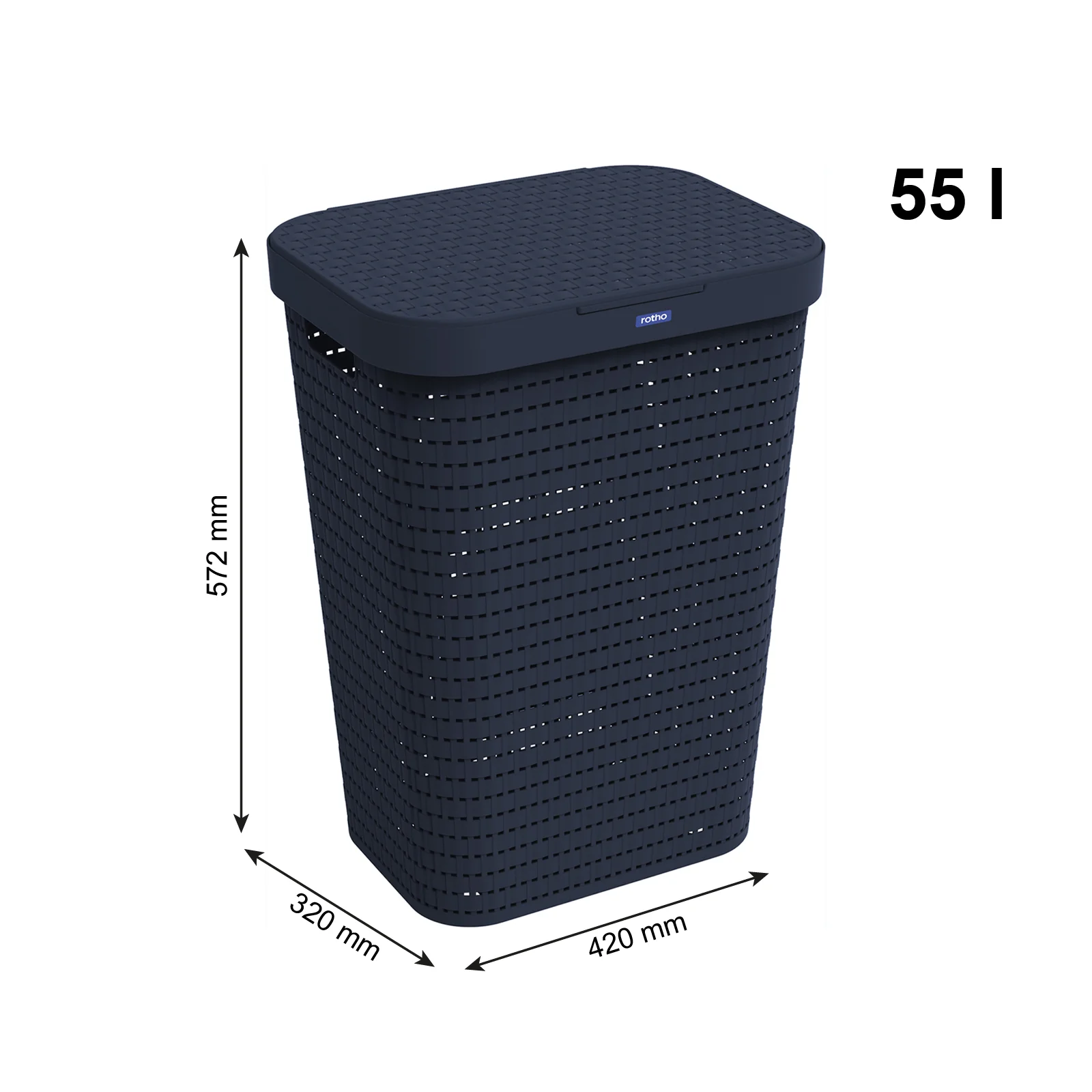 Kosz na pranie bieliznę z pokrywą 55 L COUNTRY - Image 45