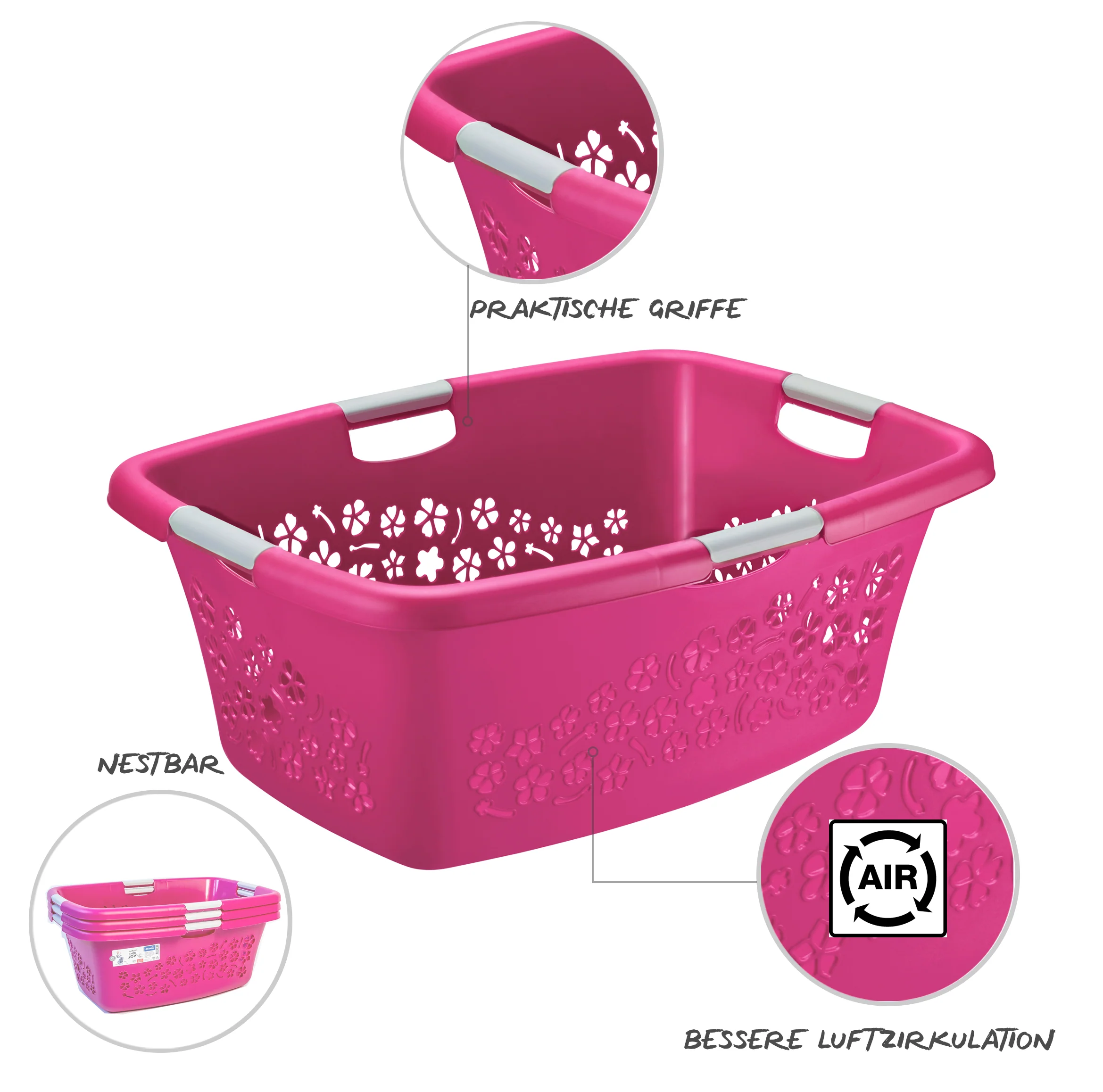 Kosz na pranie bieliznę do magla FLOWERS 25L - Image 19