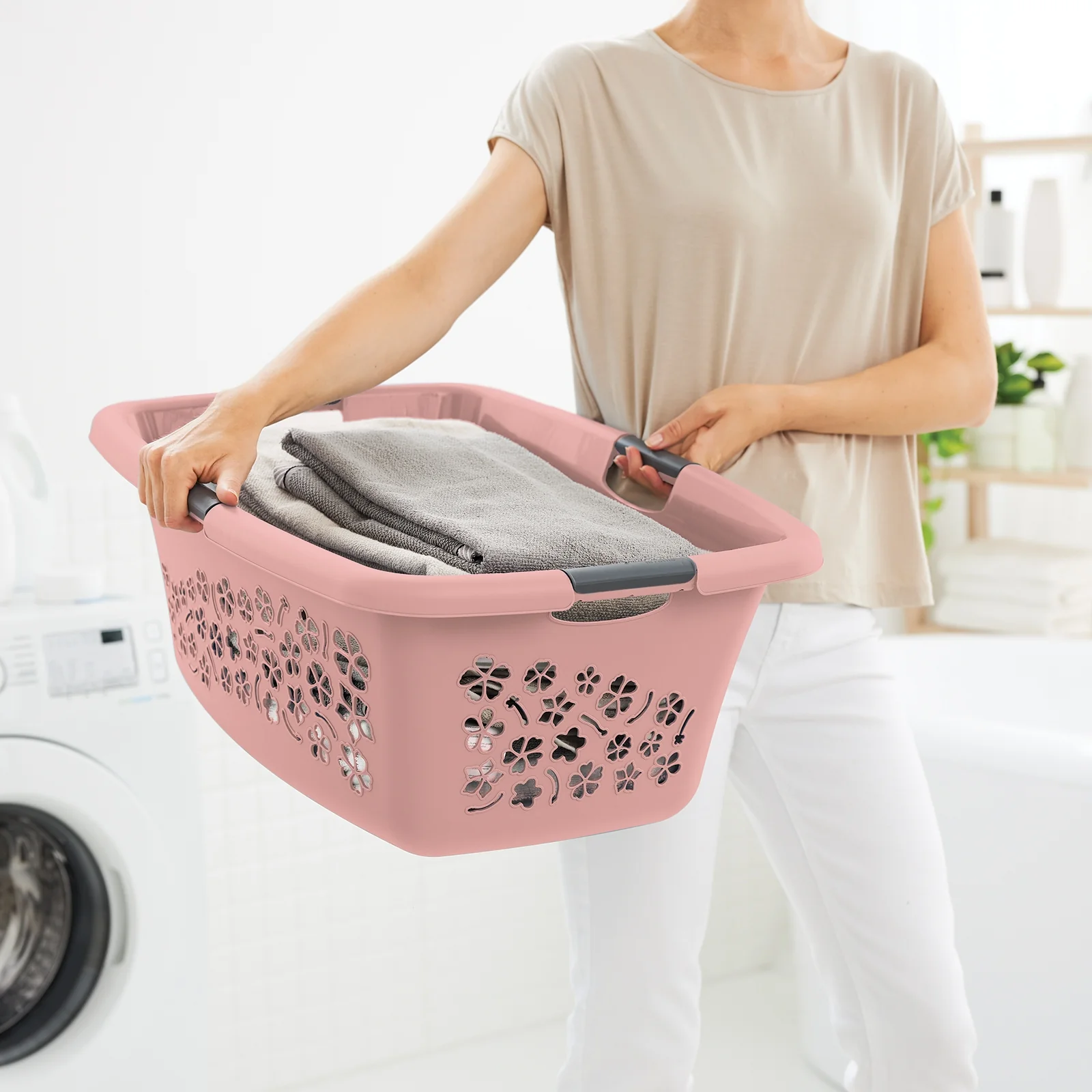 Kosz na pranie bieliznę do magla FLOWERS 50L - Image 11