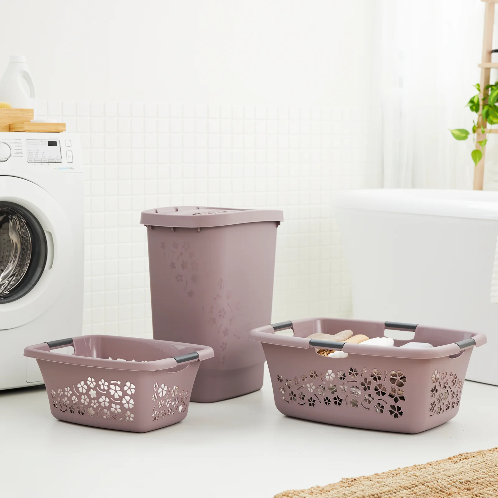 Kosz na pranie bieliznę do magla FLOWERS 50L - Image 32