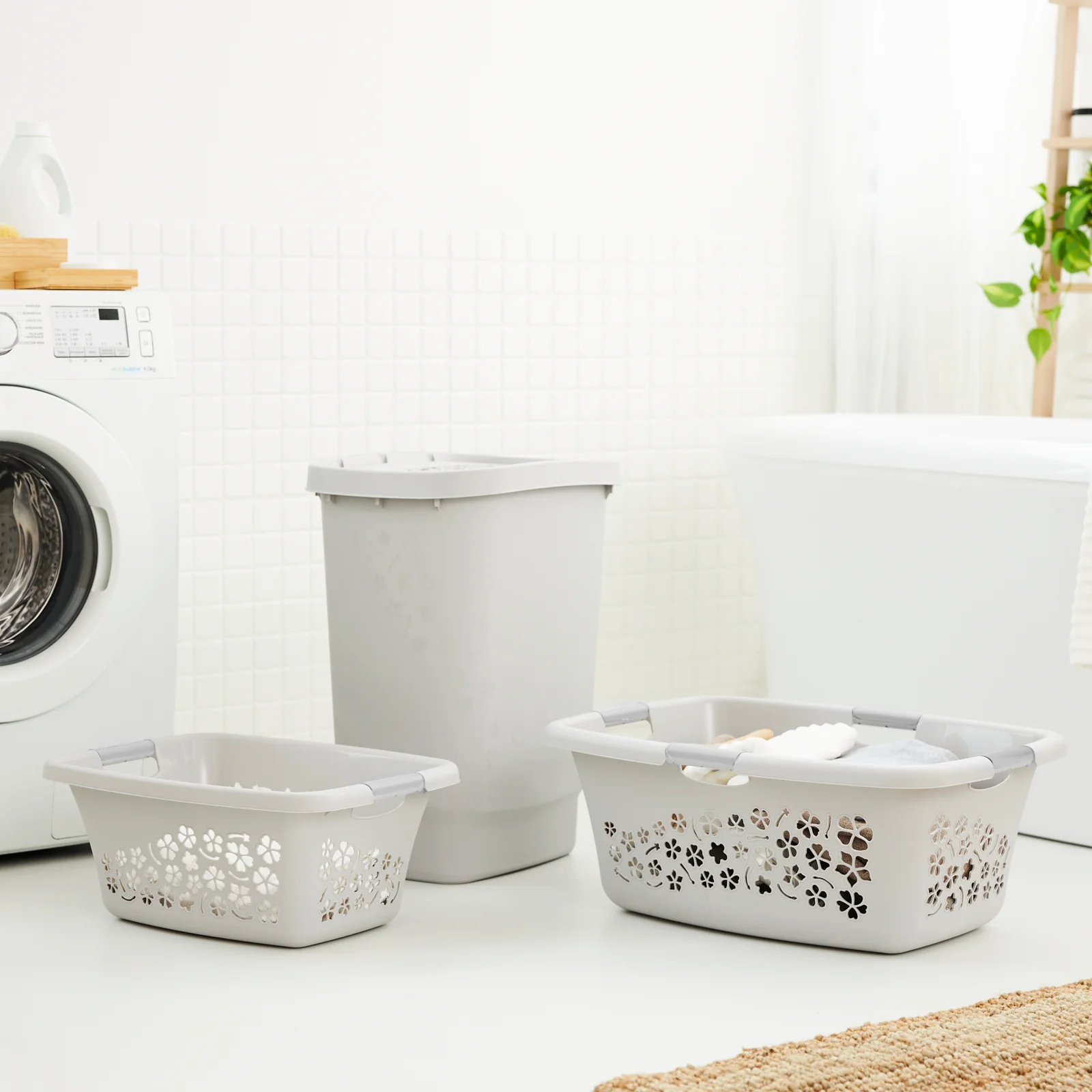 Kosz na pranie bieliznę do magla FLOWERS 50L - Image 34