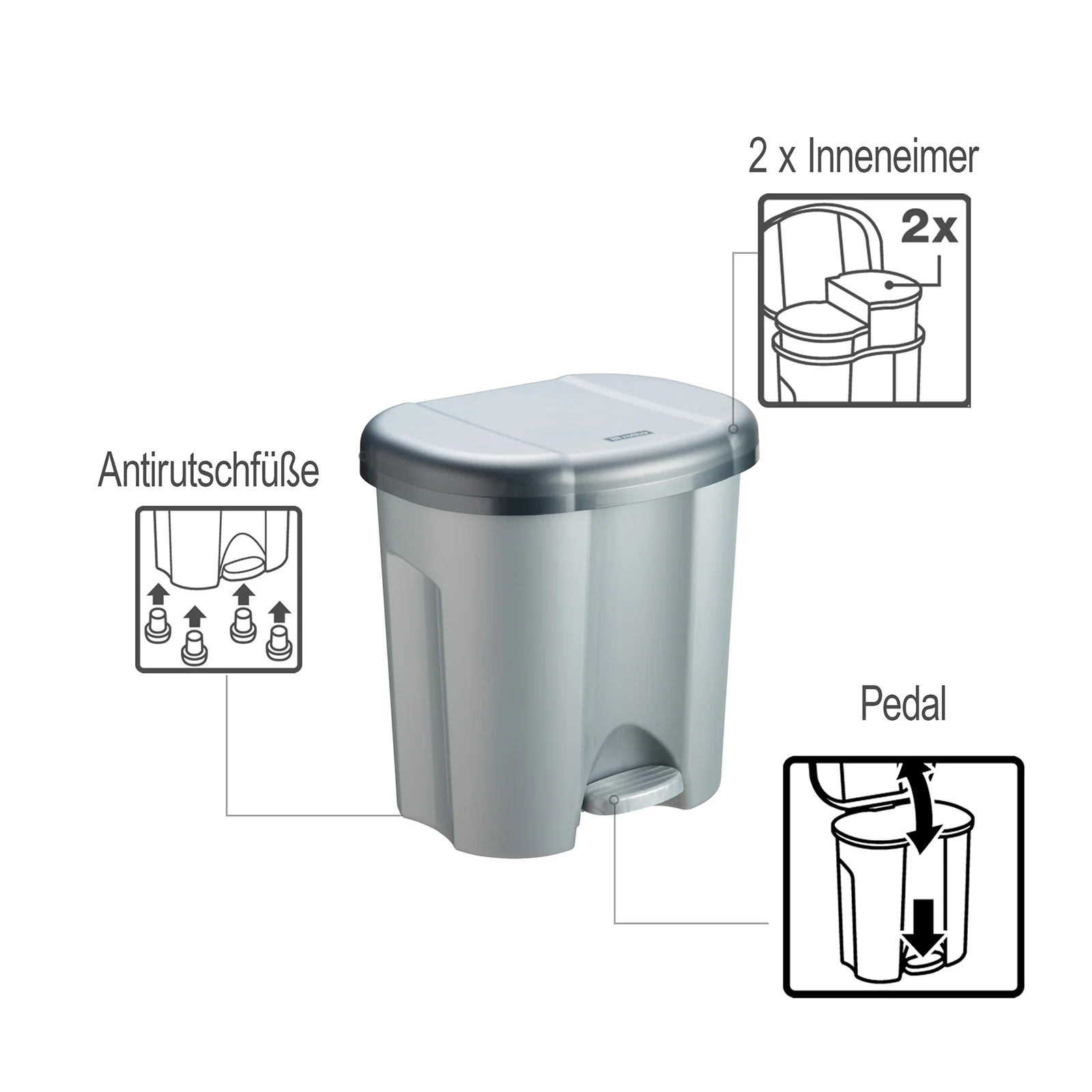 Kosz na śmieci 2 x 10 l DUO - Image 5