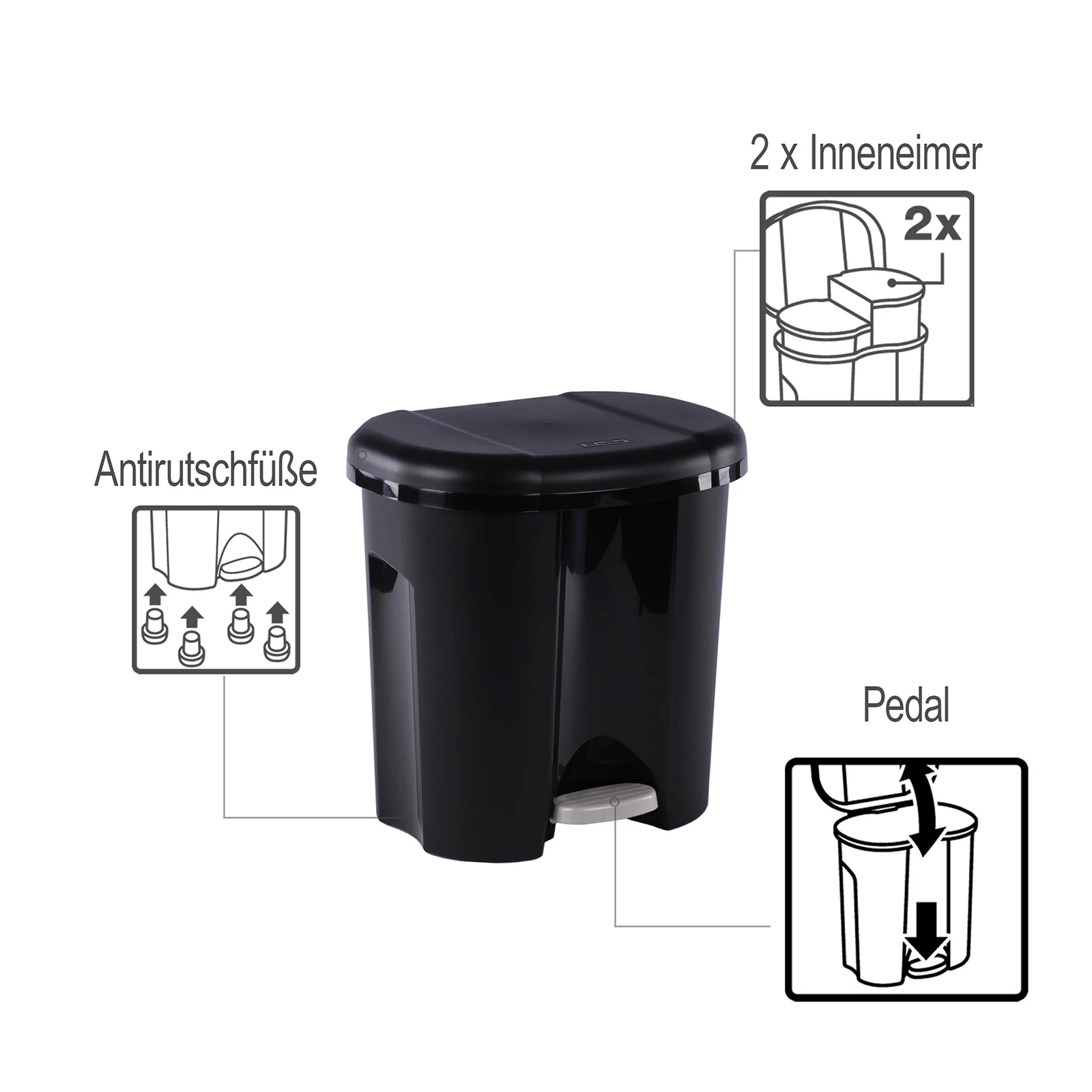 Kosz na śmieci 2 x 10 l DUO - Image 6