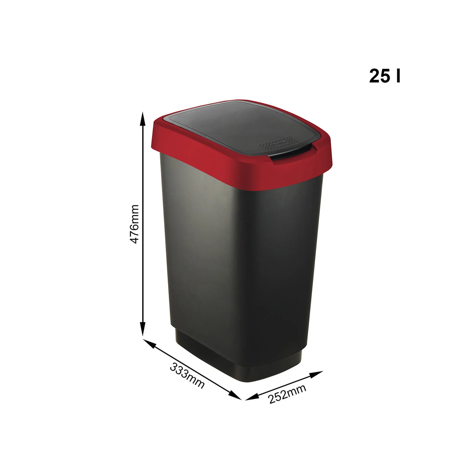 Kosz na śmieci z uchylną pokrywą 25 L TWIST - Image 17