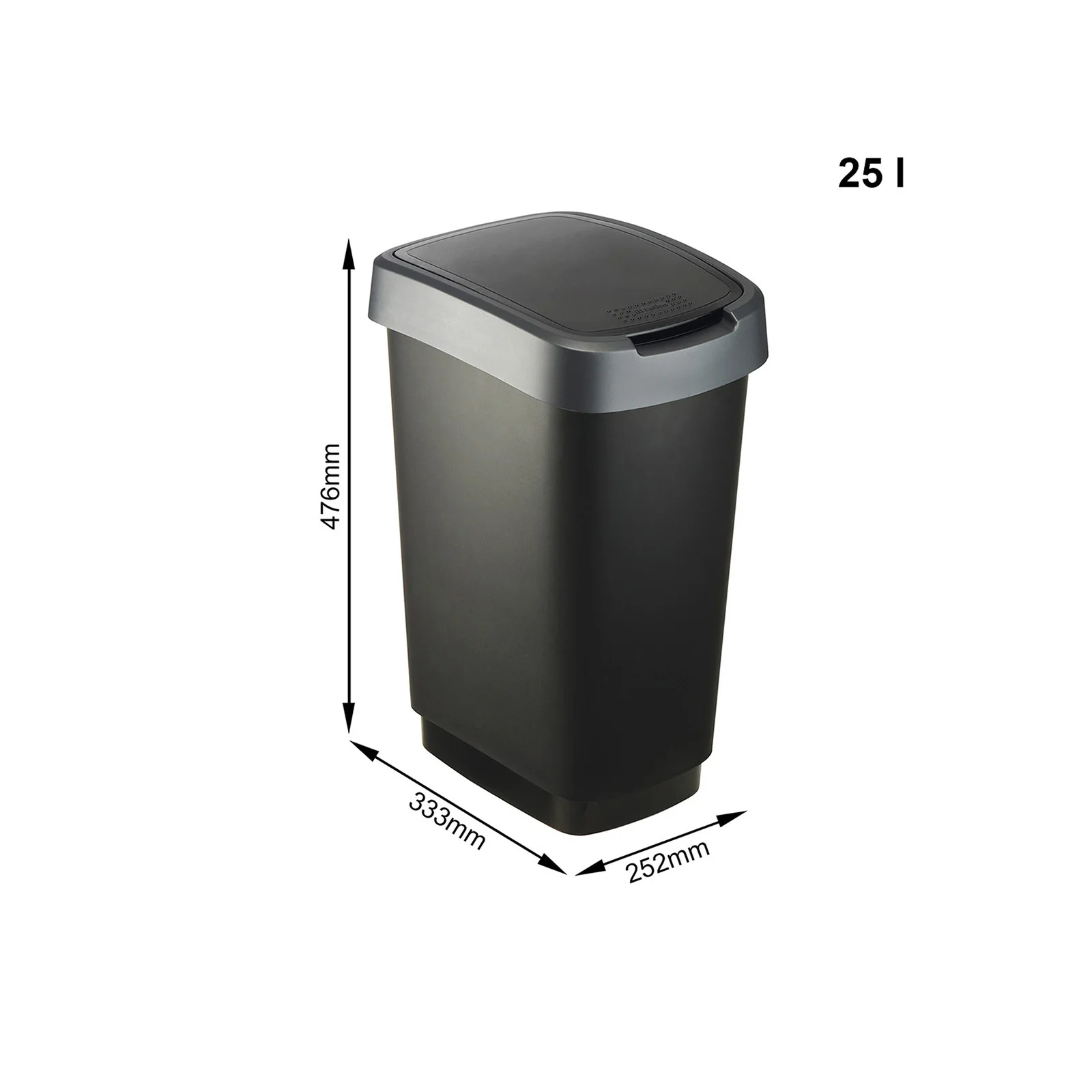 Kosz na śmieci z uchylną pokrywą 25 L TWIST - Image 20