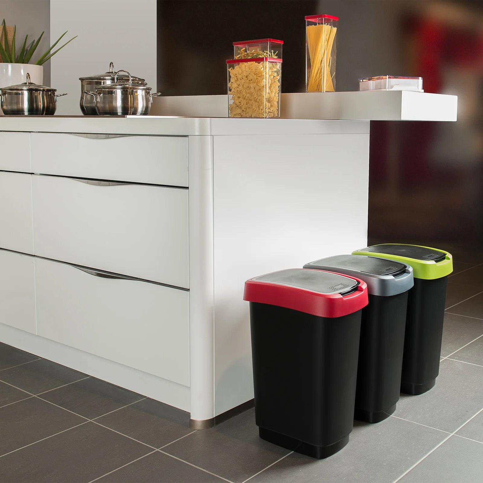 Kosz na śmieci z uchylną pokrywą 50 L TWIST - Image 27