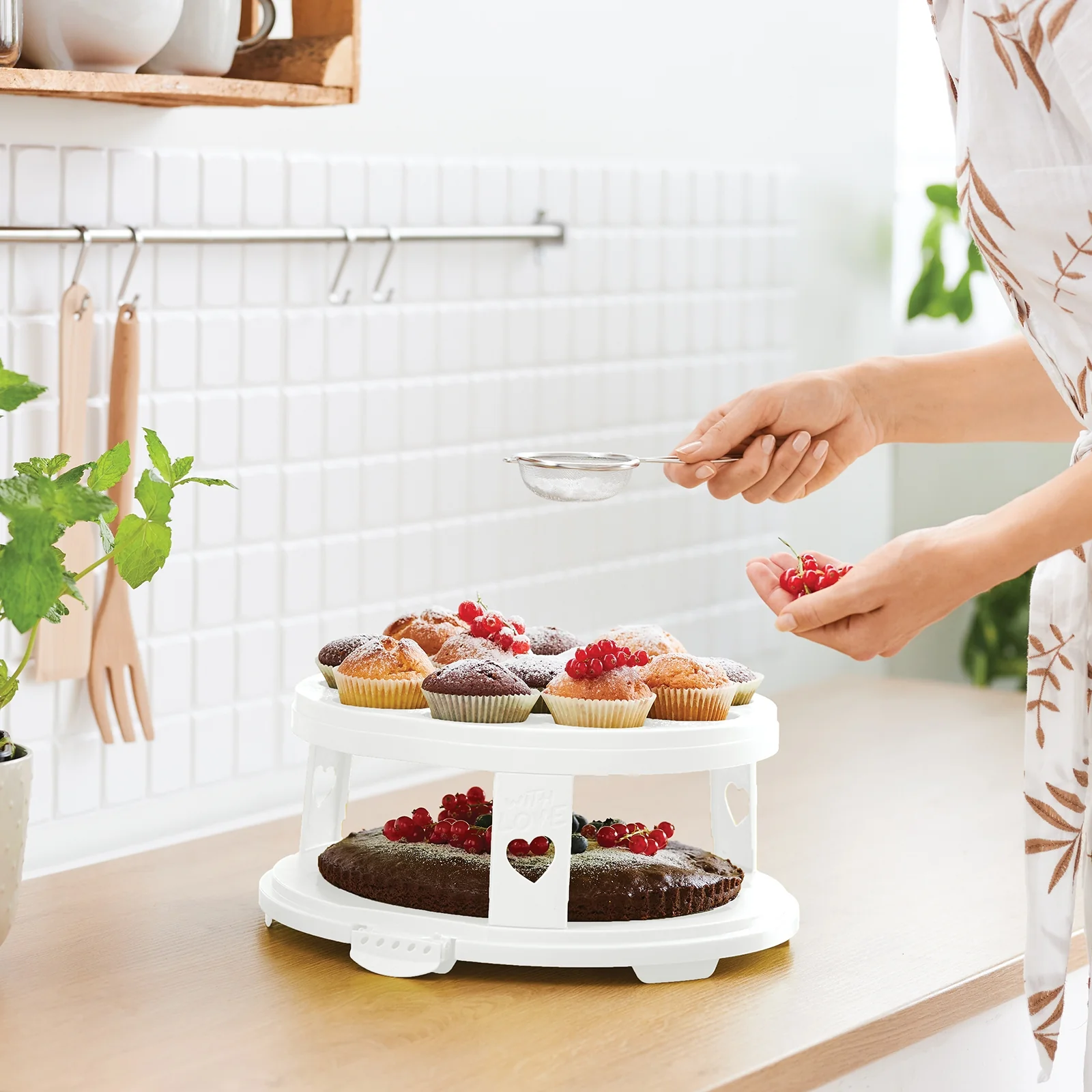 ROTHO Pojemnik na muffinki babeczki ciastka uchwyt do przenoszenia niebiesk - Image 16