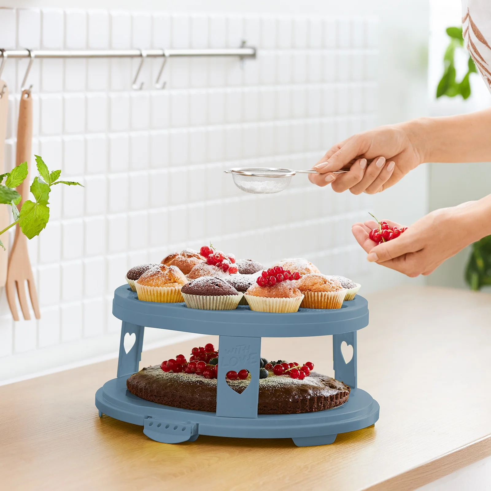 ROTHO Pojemnik na muffinki babeczki ciastka uchwyt do przenoszenia niebiesk - Image 19