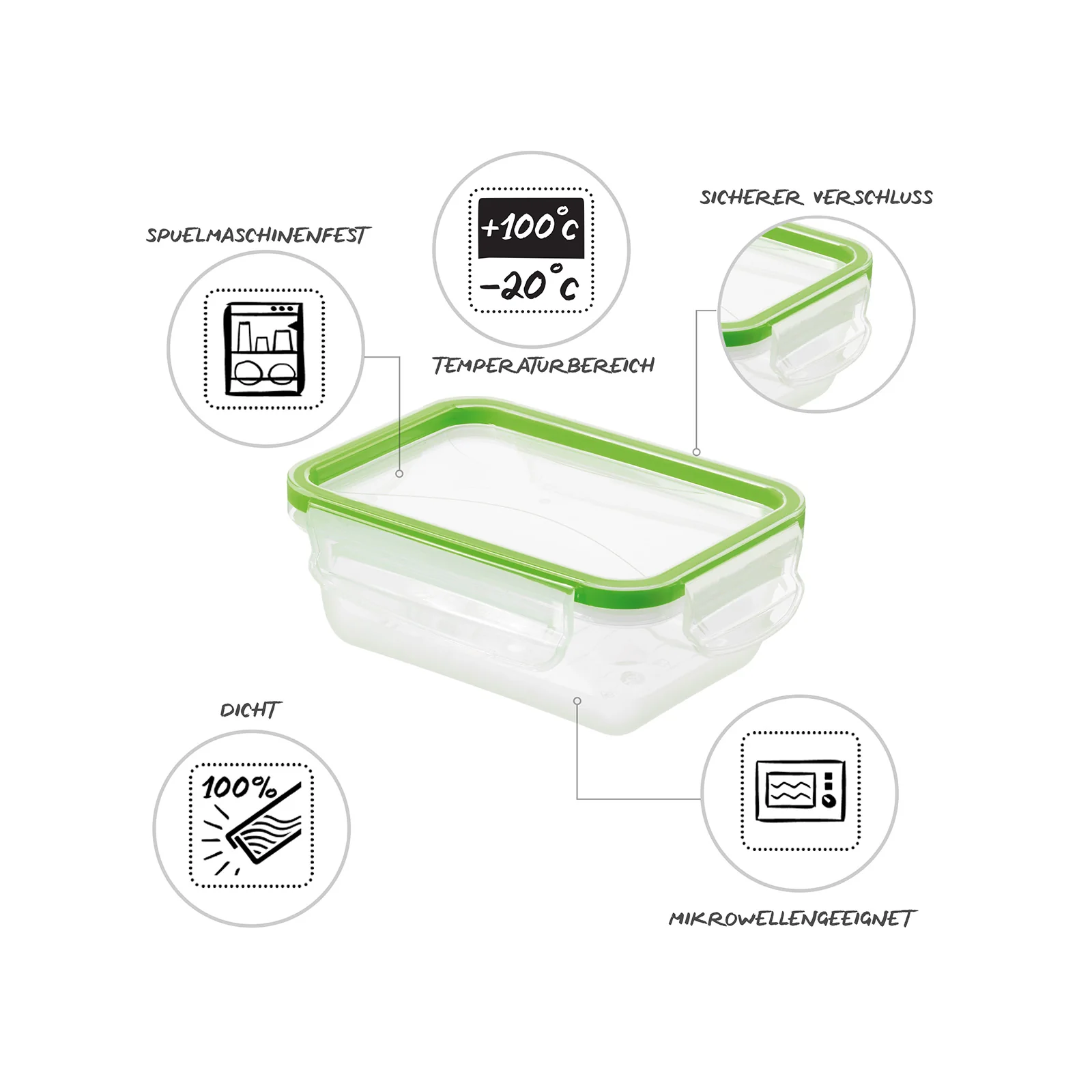 Pojemnik na żywność do lodówki Lunch box CLIC & LOCK 0.5L - Image 5