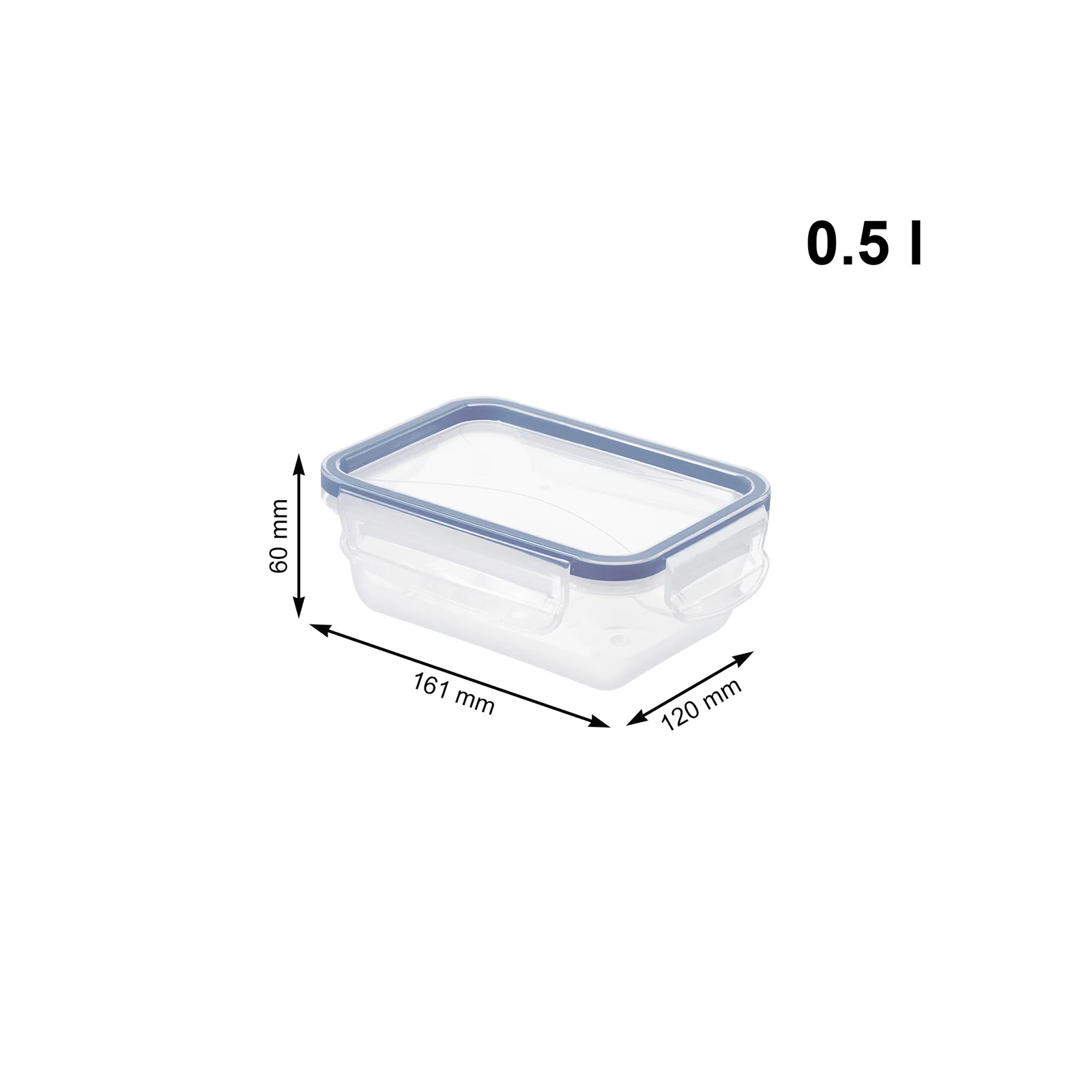 Pojemnik na żywność do lodówki Lunch box CLIC & LOCK 0.5L - Image 7