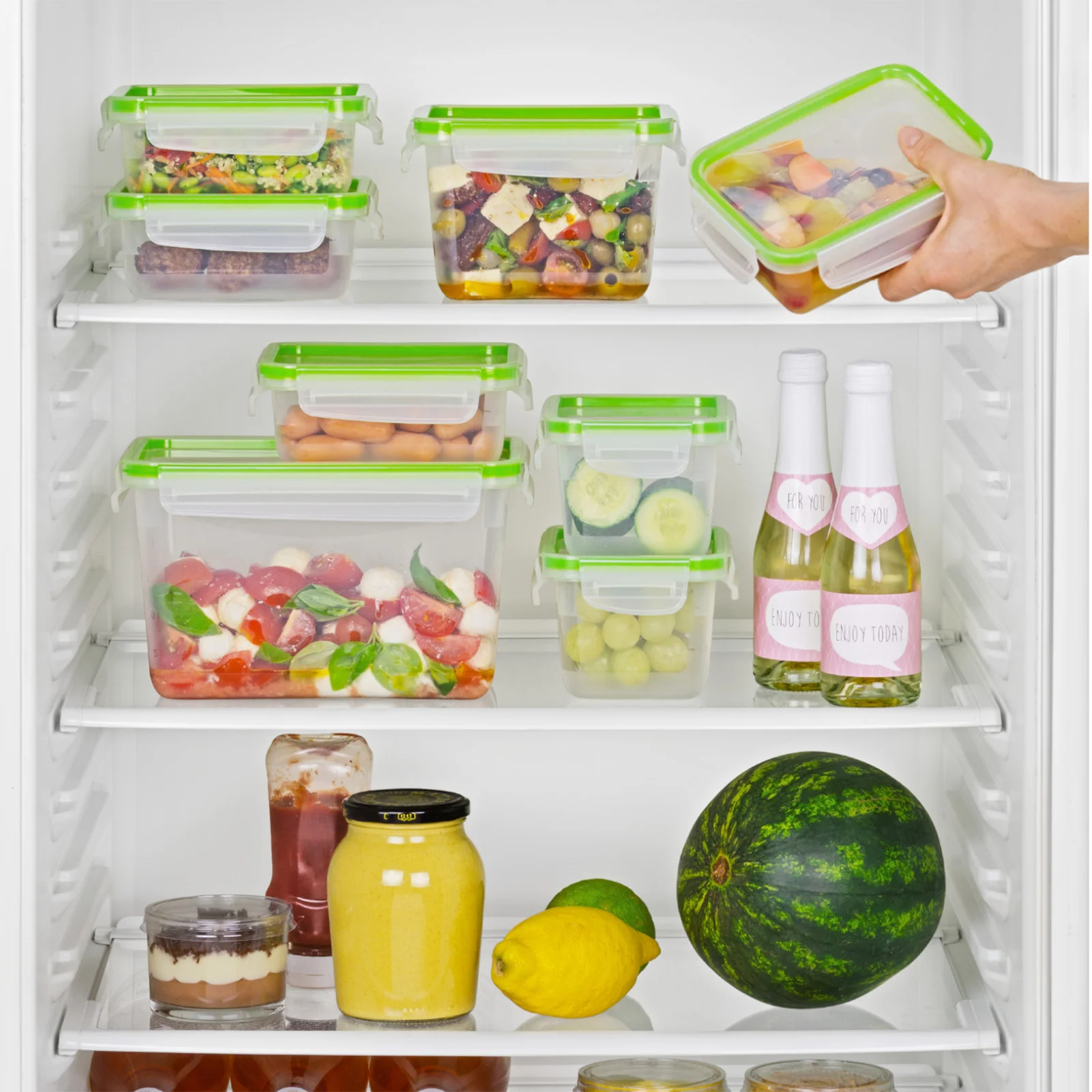 Pojemnik na żywność do lodówki płaski Lunch box CLIC & LOCK 1L - Image 3