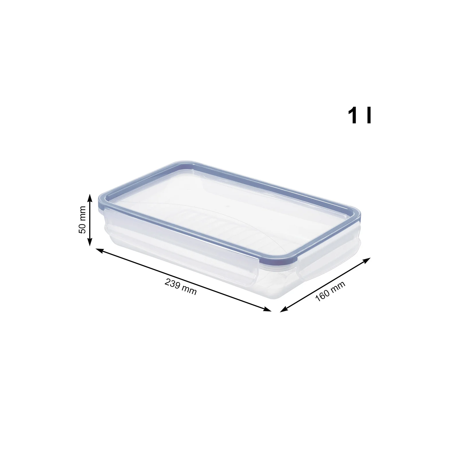 Pojemnik na żywność do lodówki płaski Lunch box CLIC & LOCK 1L - Image 7