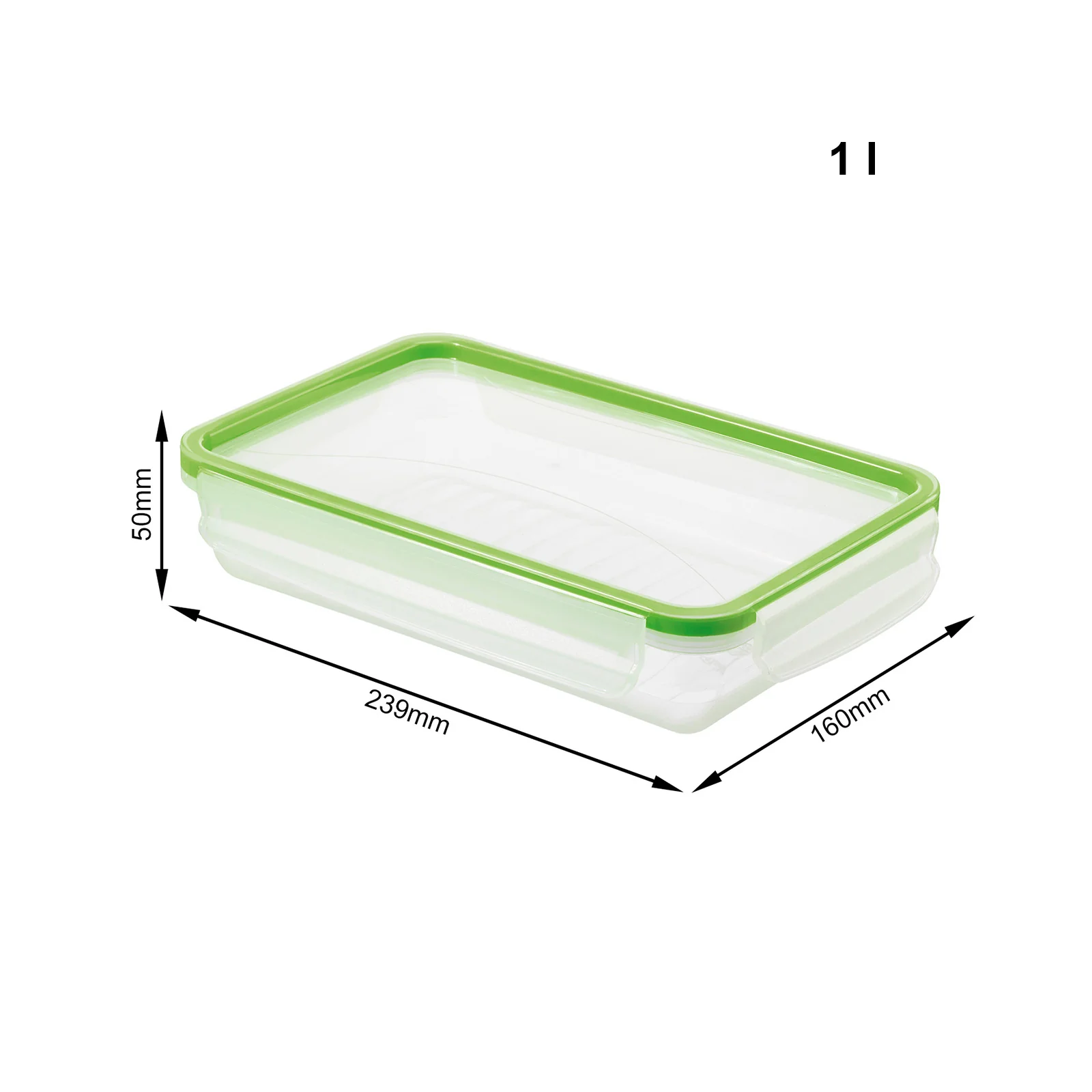 Pojemnik na żywność do lodówki płaski Lunch box CLIC & LOCK 1L - Image 8