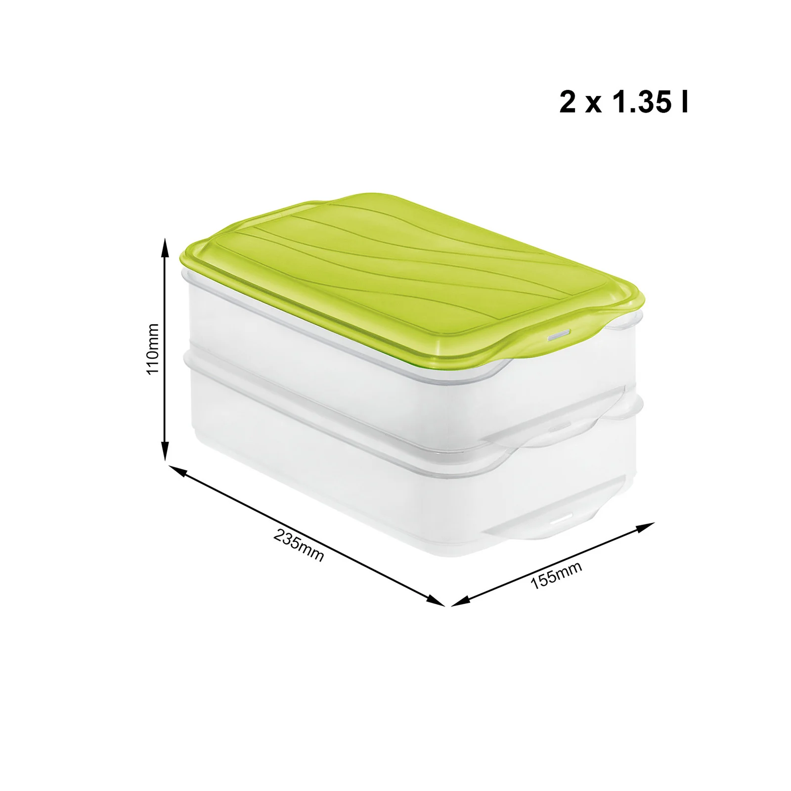 Pojemnik na żywność dwuczęściowy Rotho Rondo 2 x 1,35L niebieski - Image 8