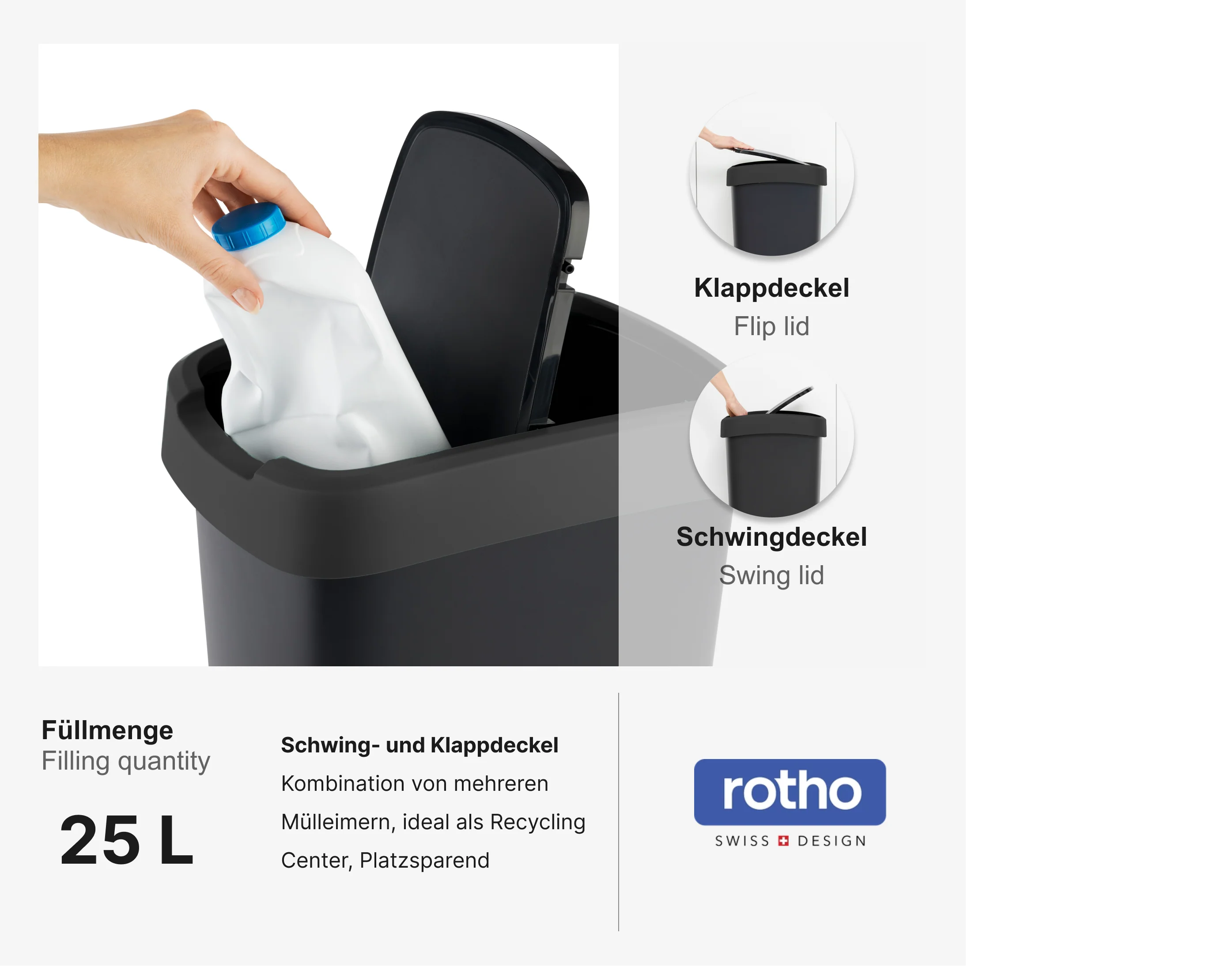 Kosz na śmieci 25 L TWIST srebrny metalizowany - Image 14