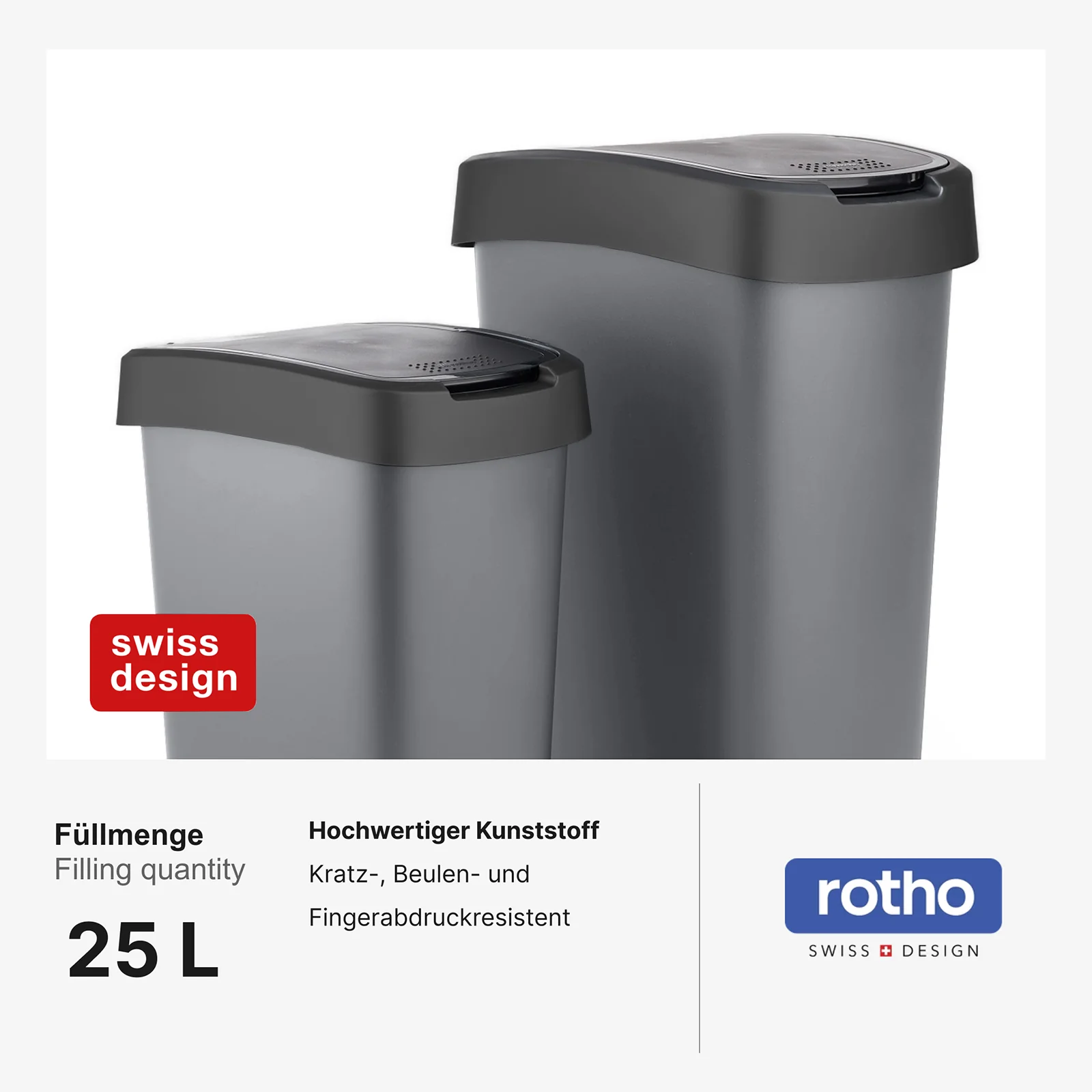 Kosz na śmieci 25 L TWIST srebrny metalizowany - Image 16