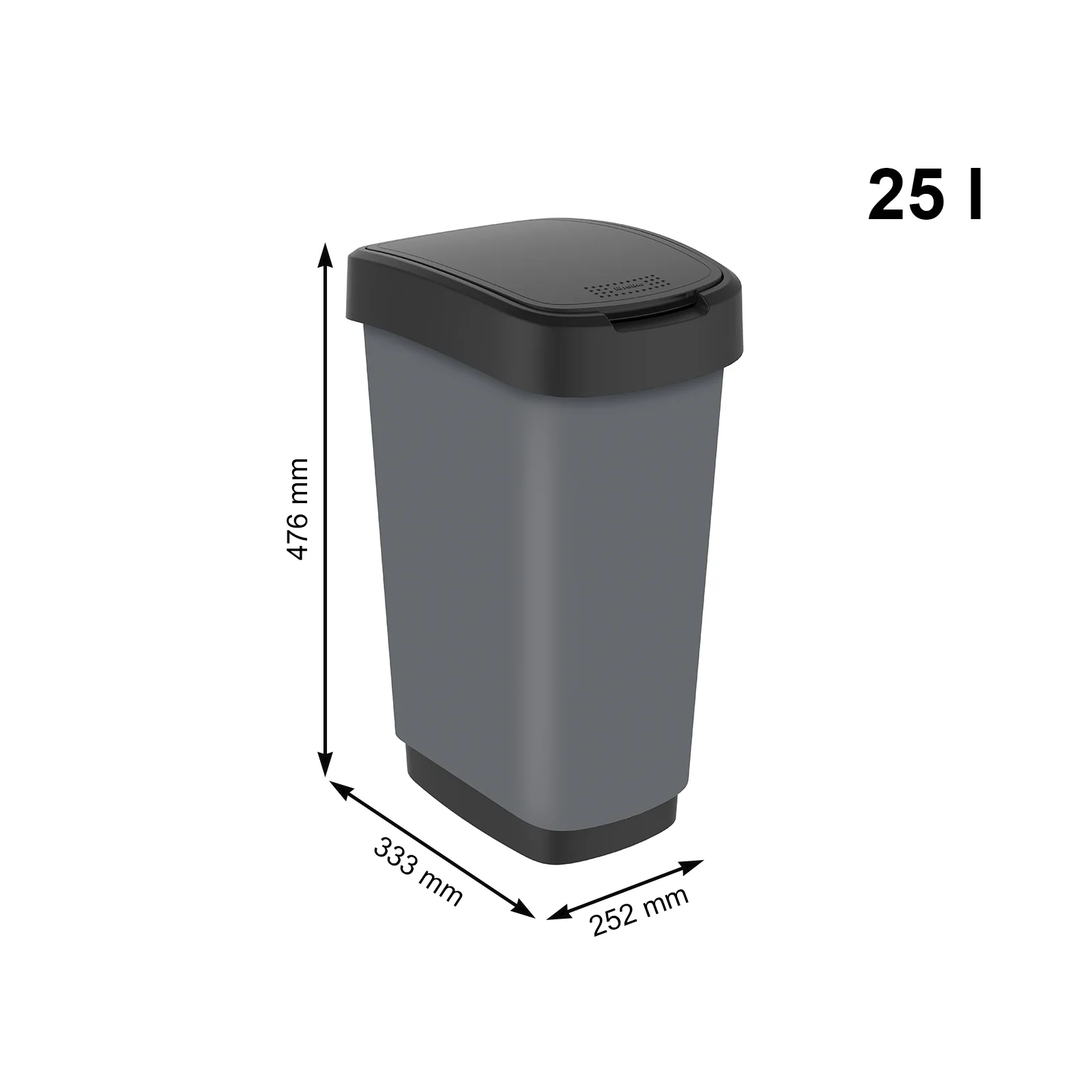 Kosz na śmieci 25 L TWIST srebrny metalizowany - Image 17