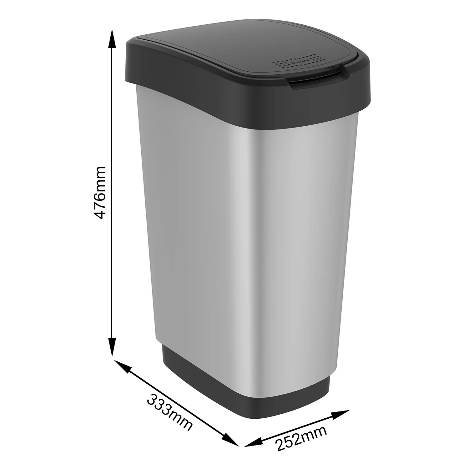 Kosz na śmieci 25 L TWIST srebrny metalizowany - Image 24
