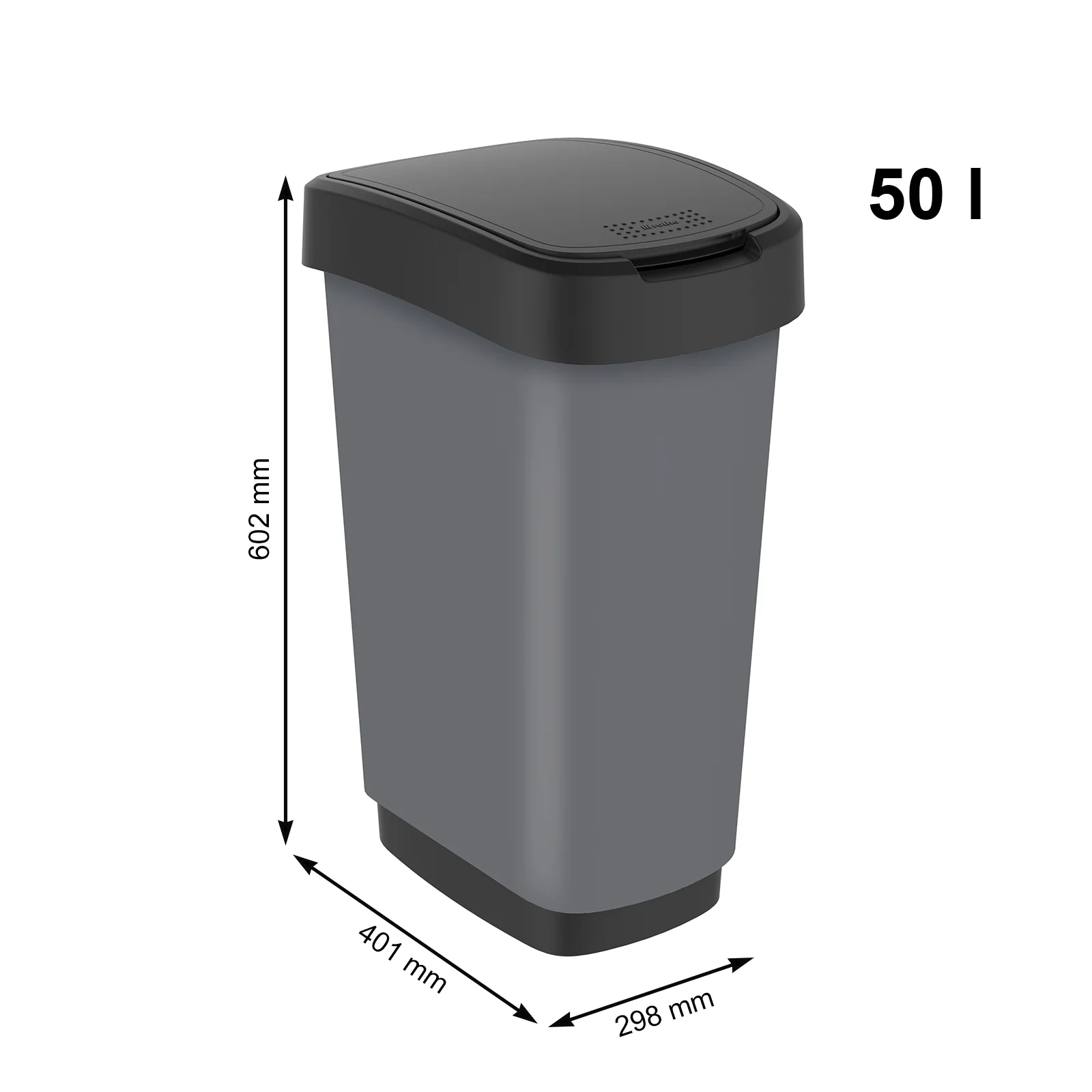Kosz na śmieci 50 L TWIST srebrny metalizowany - Image 16