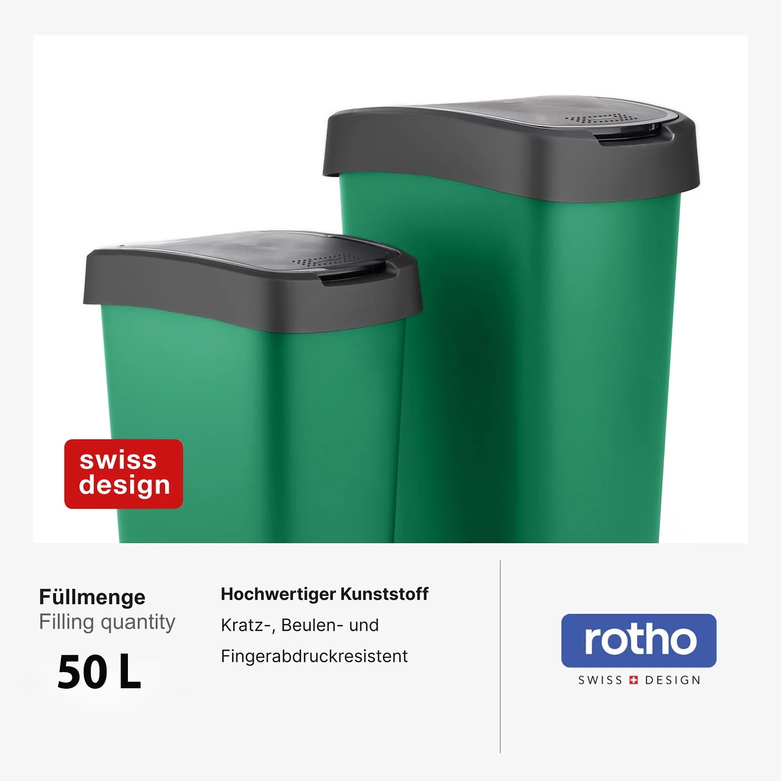 Kosz na śmieci 50 L TWIST srebrny metalizowany - Image 25