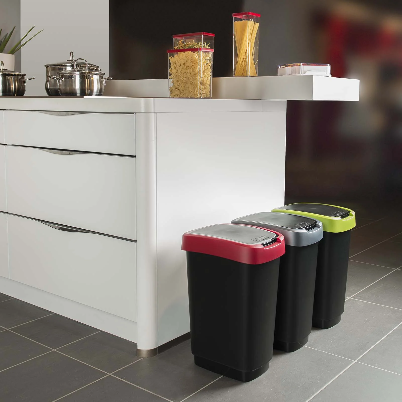 Kosz na śmieci 50 L TWIST srebrny metalizowany - Image 41