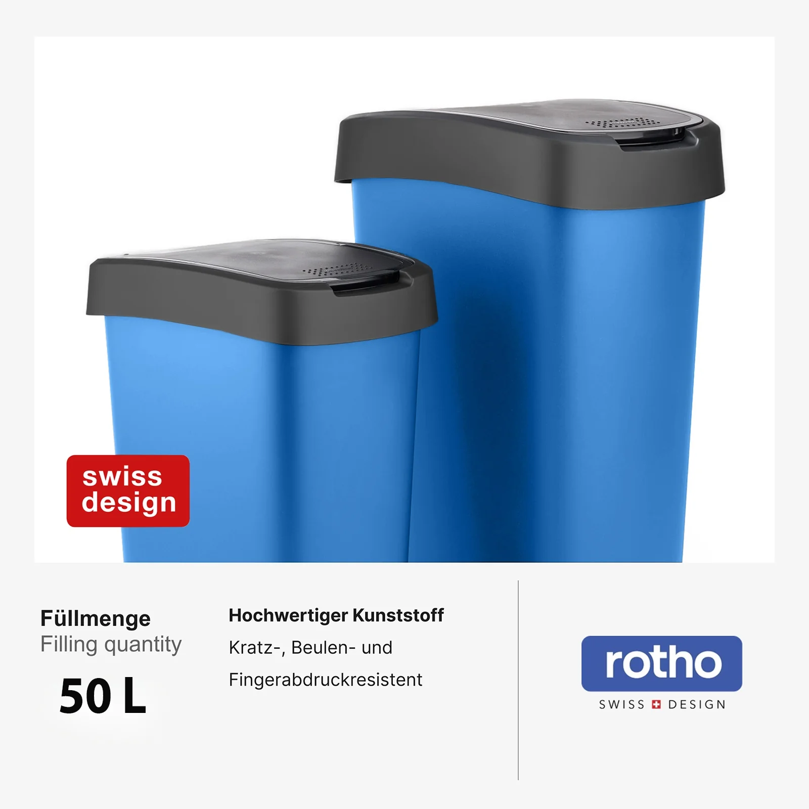 Kosz na śmieci 50 L TWIST srebrny metalizowany - Image 5