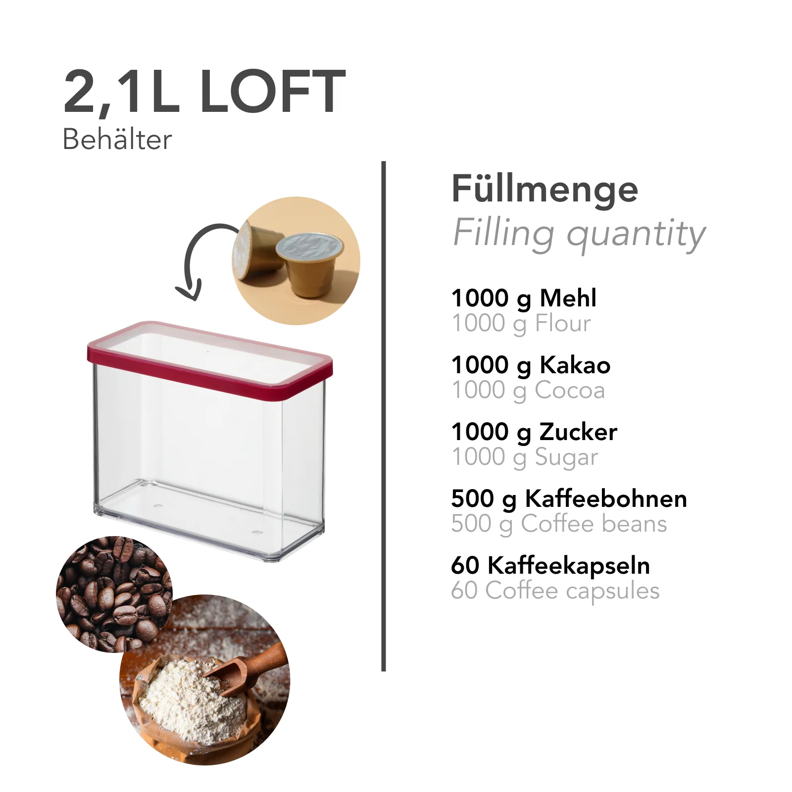 Rotho Loft prostokątne pudełko 2,1l z pokrywką i uszczelką - Image 22