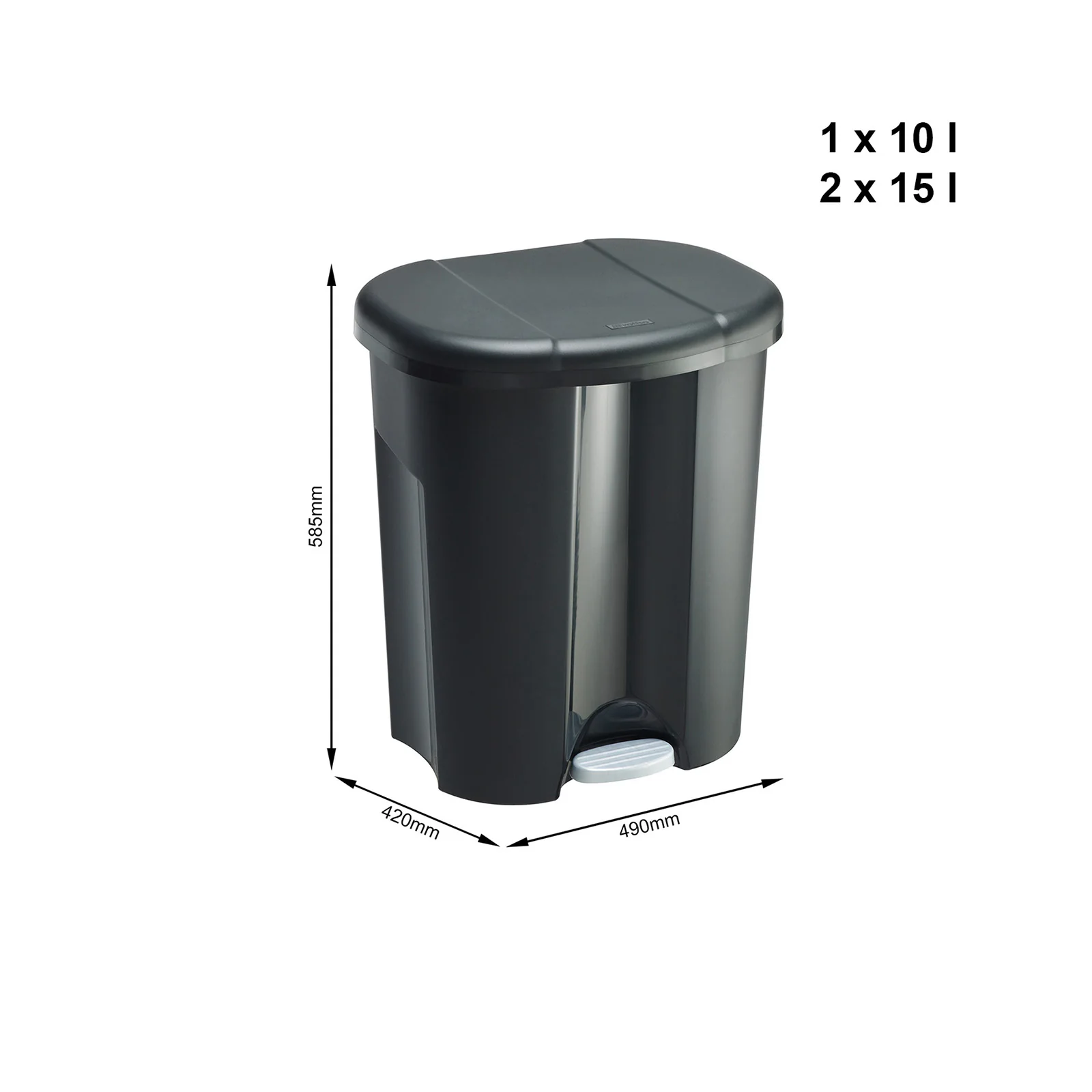 Pojemniki na odpady 1 x 10 l, 2 x 15 l TRIO - Image 4
